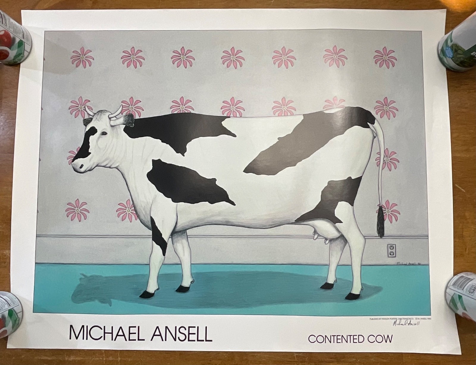 Michael Ansell Hand Signed Contented Cow Art Print 22in x 29in - Image 2