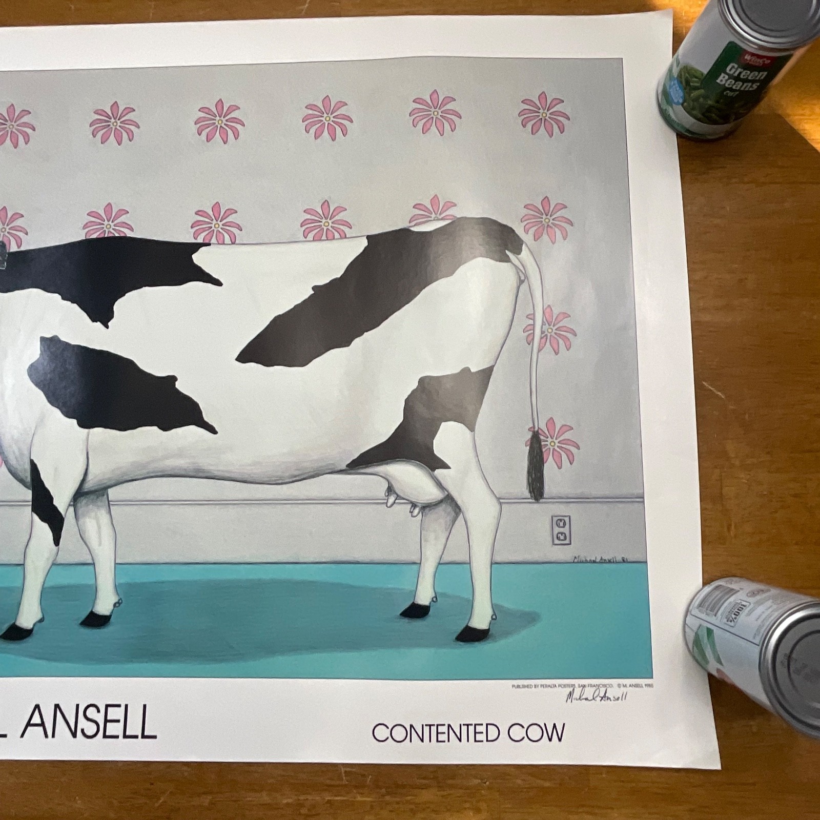 Michael Ansell Hand Signed Contented Cow Art Print 22in x 29in - Image 8