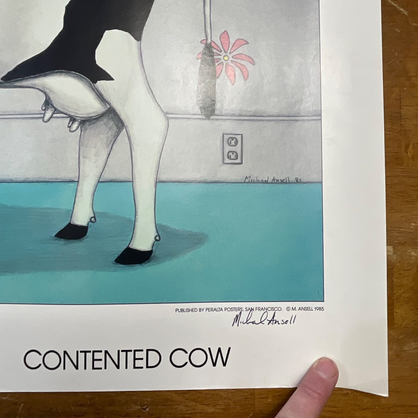 Michael Ansell Hand Signed Contented Cow Art Print 22in x 29in - Image 9