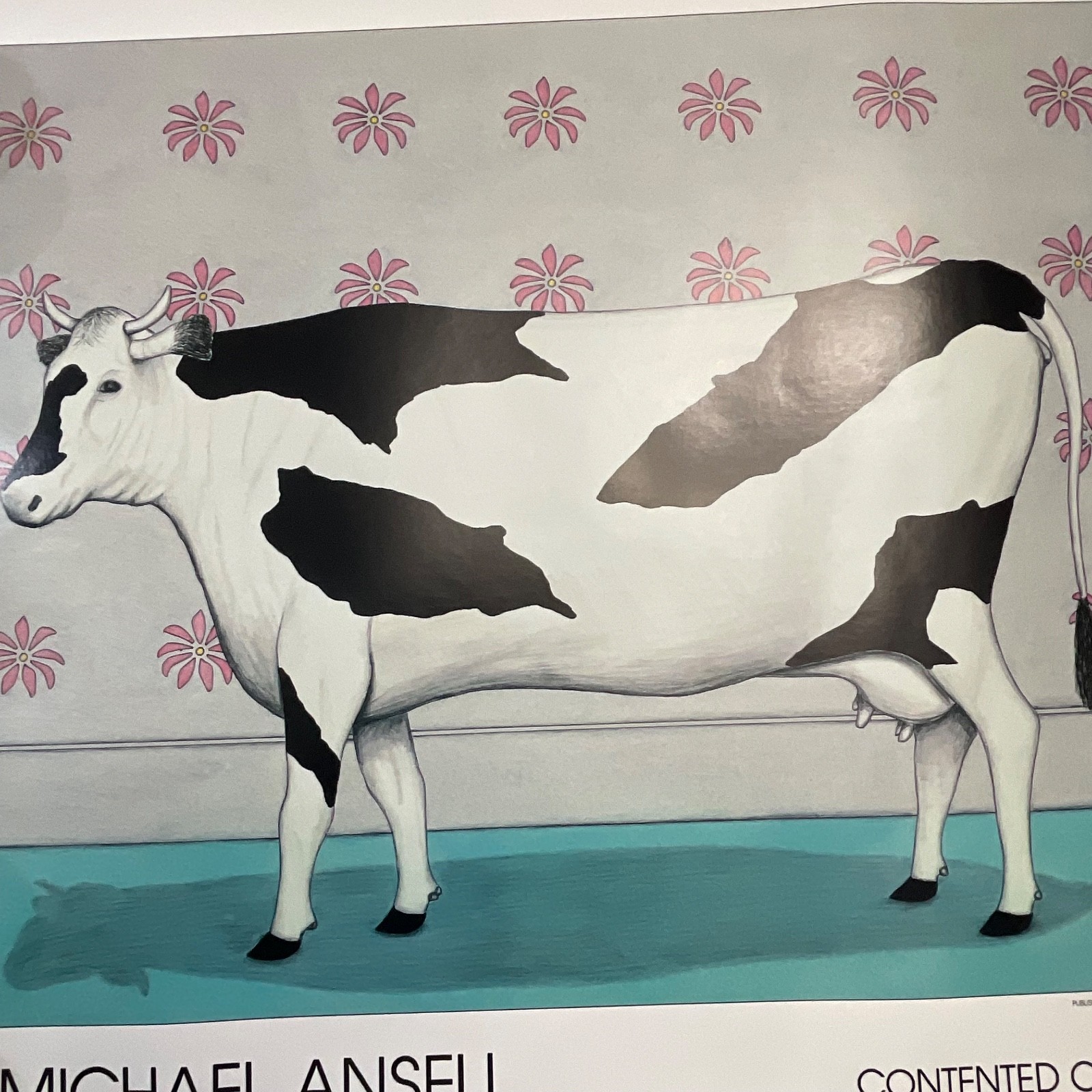 Michael Ansell Hand Signed Contented Cow Art Print 22in x 29in - Image 5