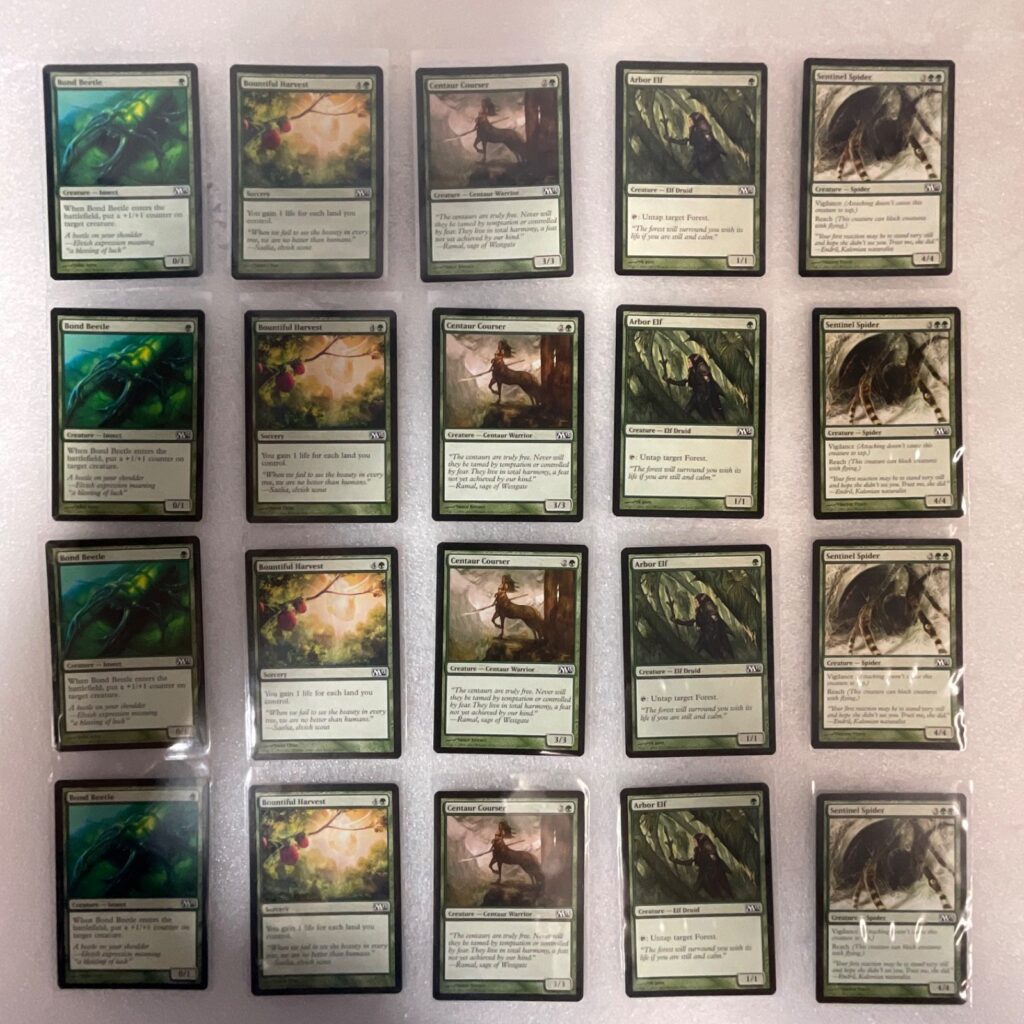 Magic the Gathering Lot of 20 Green M13 Cards Arbor Elf Sentinel Spider - Image 1