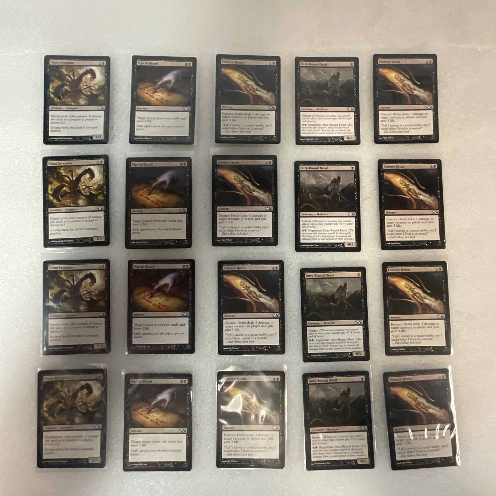 Magic the Gathering Lot of 20 Black M13 Cards Sign in Blood Essence Drain - Image 1