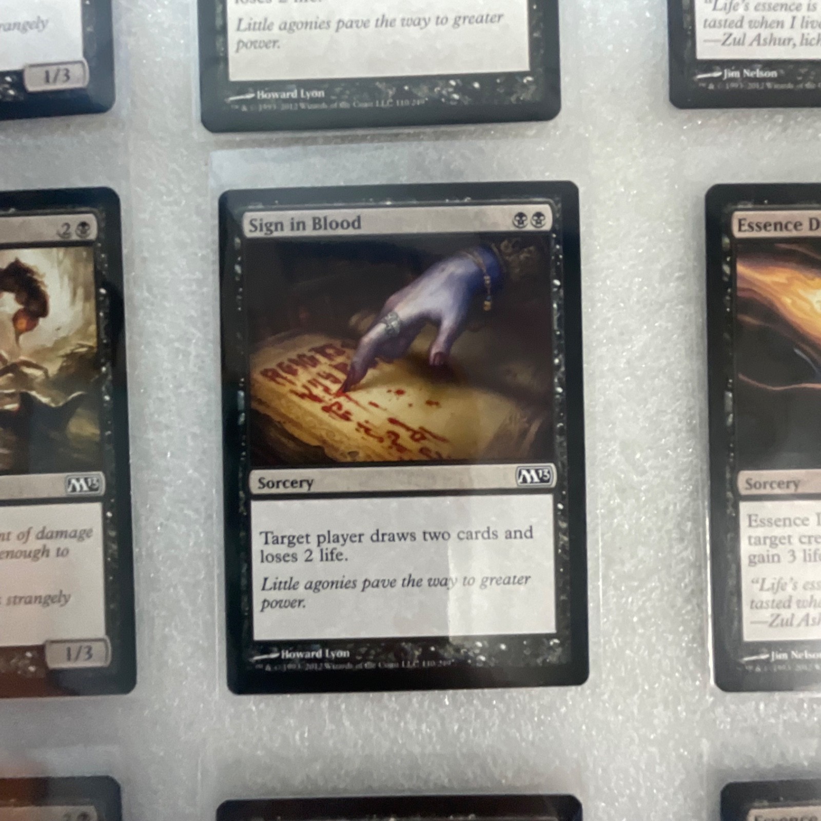 Magic the Gathering Lot of 20 Black M13 Cards Sign in Blood Essence Drain - Image 7