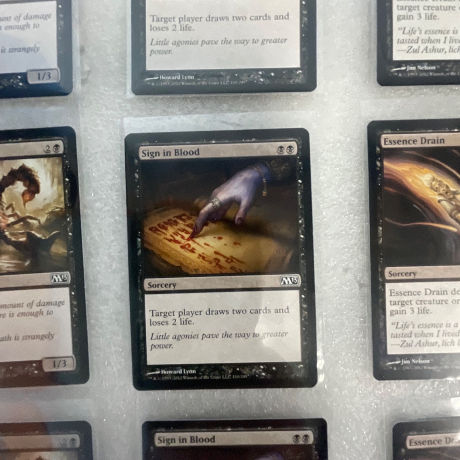 Magic the Gathering Lot of 20 Black M13 Cards Sign in Blood Essence Drain - Image 8