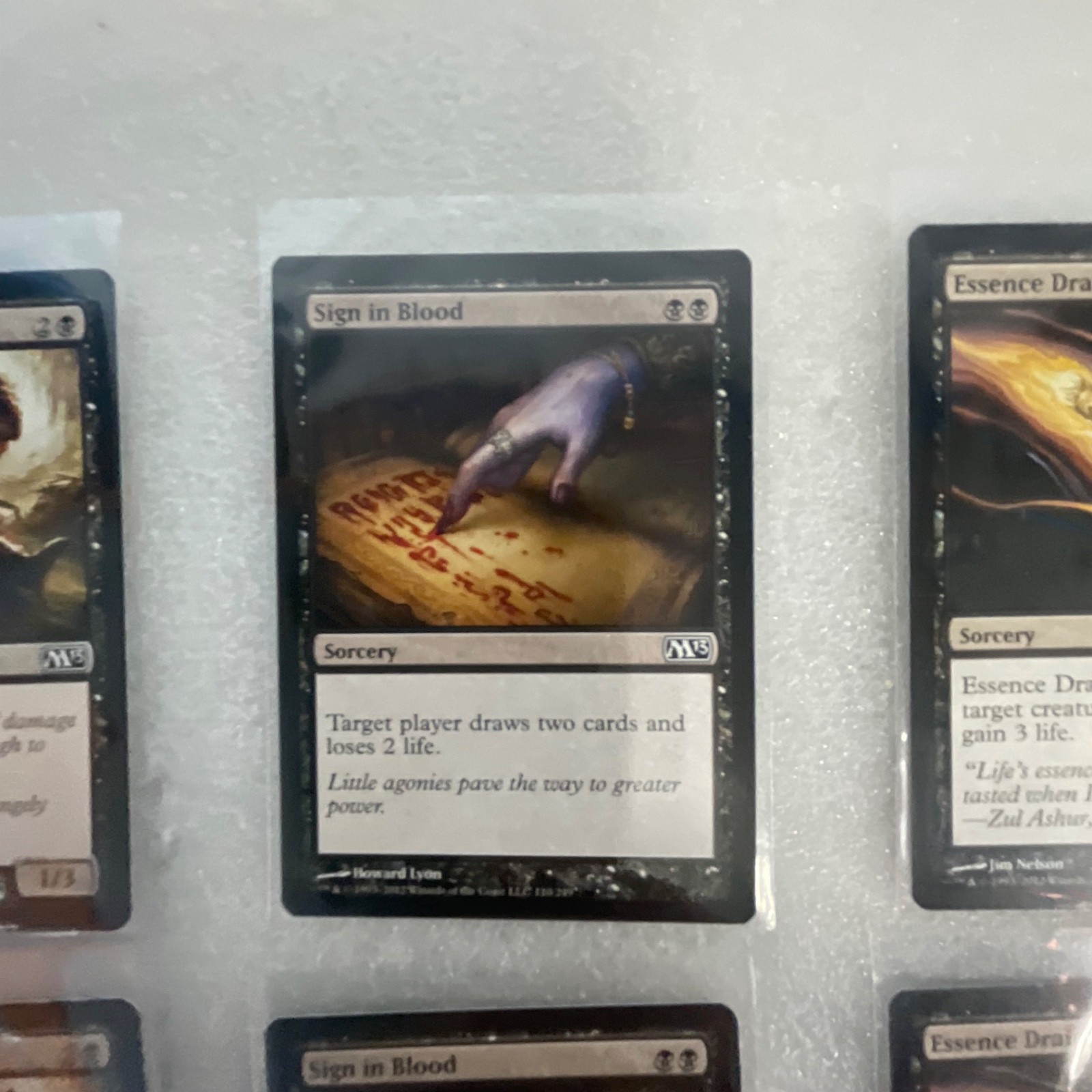 Magic the Gathering Lot of 20 Black M13 Cards Sign in Blood Essence Drain - Image 9