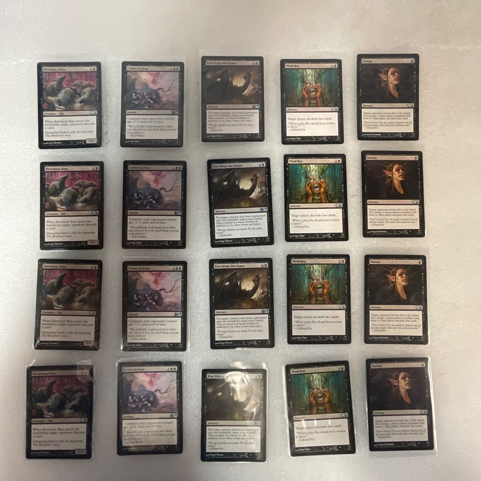 Magic the Gathering Lot of 20 Black M13 Duress Mind Rot Cower in Fear - Image 1
