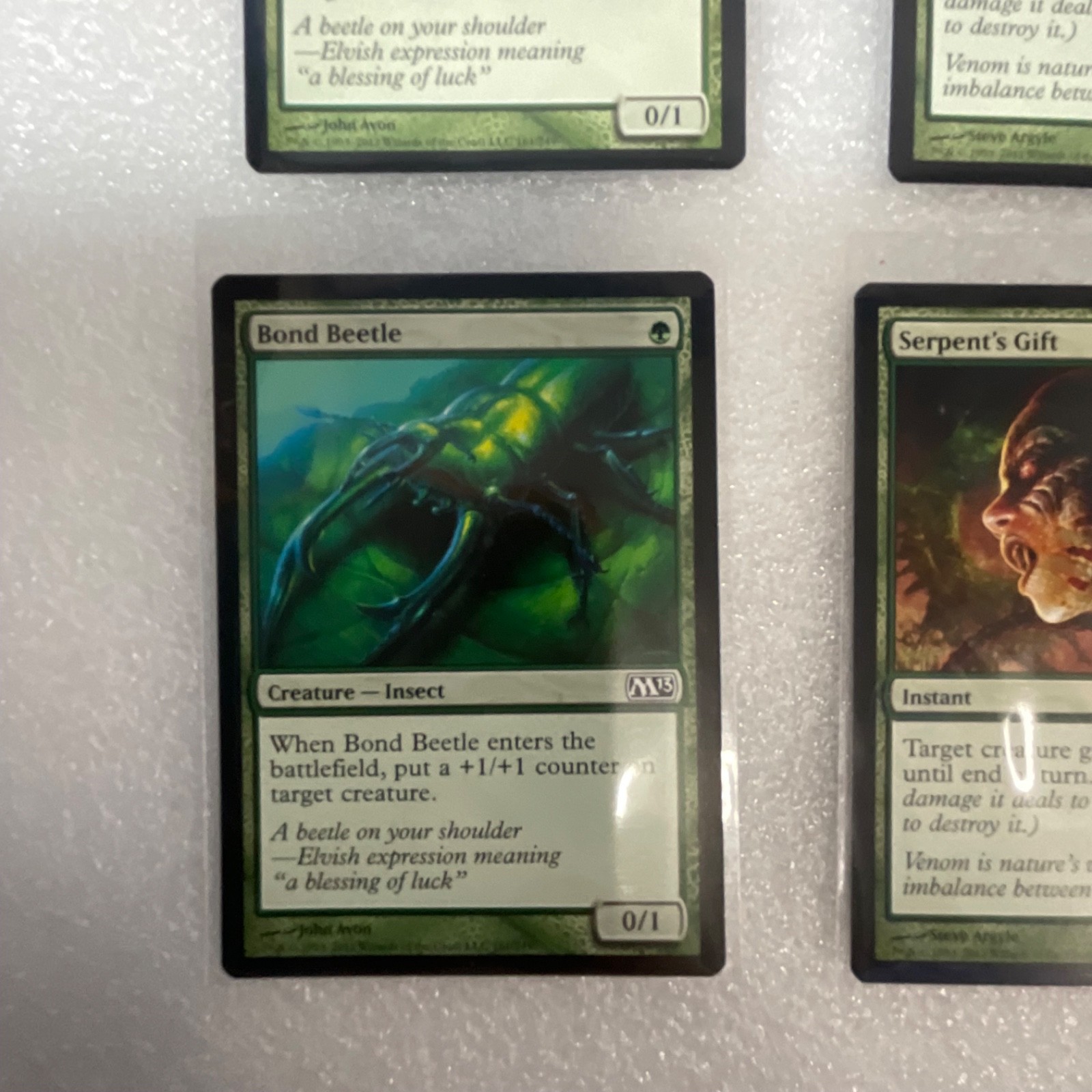 Magic the Gathering Lot of 20 Green M13 Timberpack Wolf Spiked Baloth - Image 5
