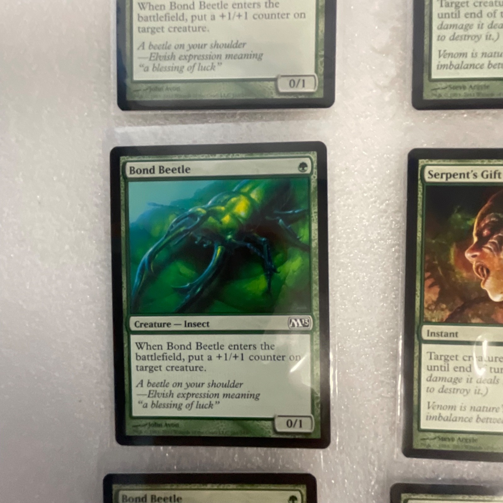 Magic the Gathering Lot of 20 Green M13 Timberpack Wolf Spiked Baloth - Image 3