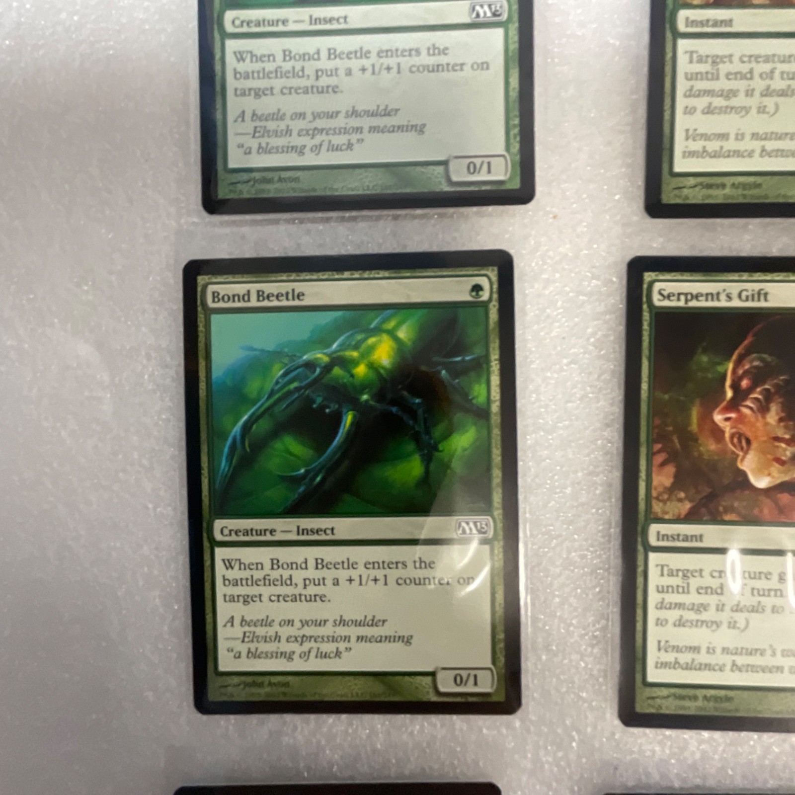 Magic the Gathering Lot of 20 Green M13 Timberpack Wolf Spiked Baloth - Image 4