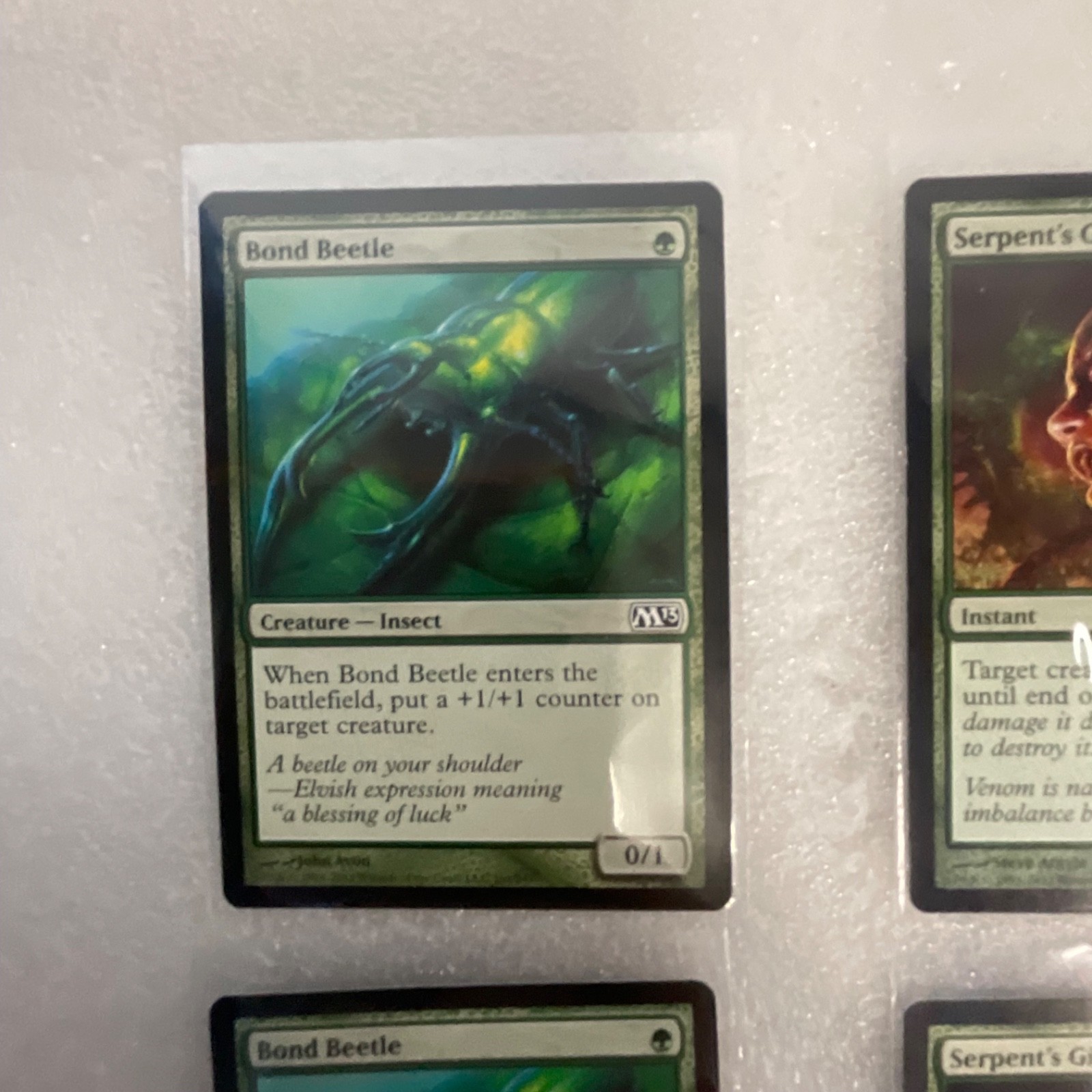 Magic the Gathering Lot of 20 Green M13 Timberpack Wolf Spiked Baloth - Image 2