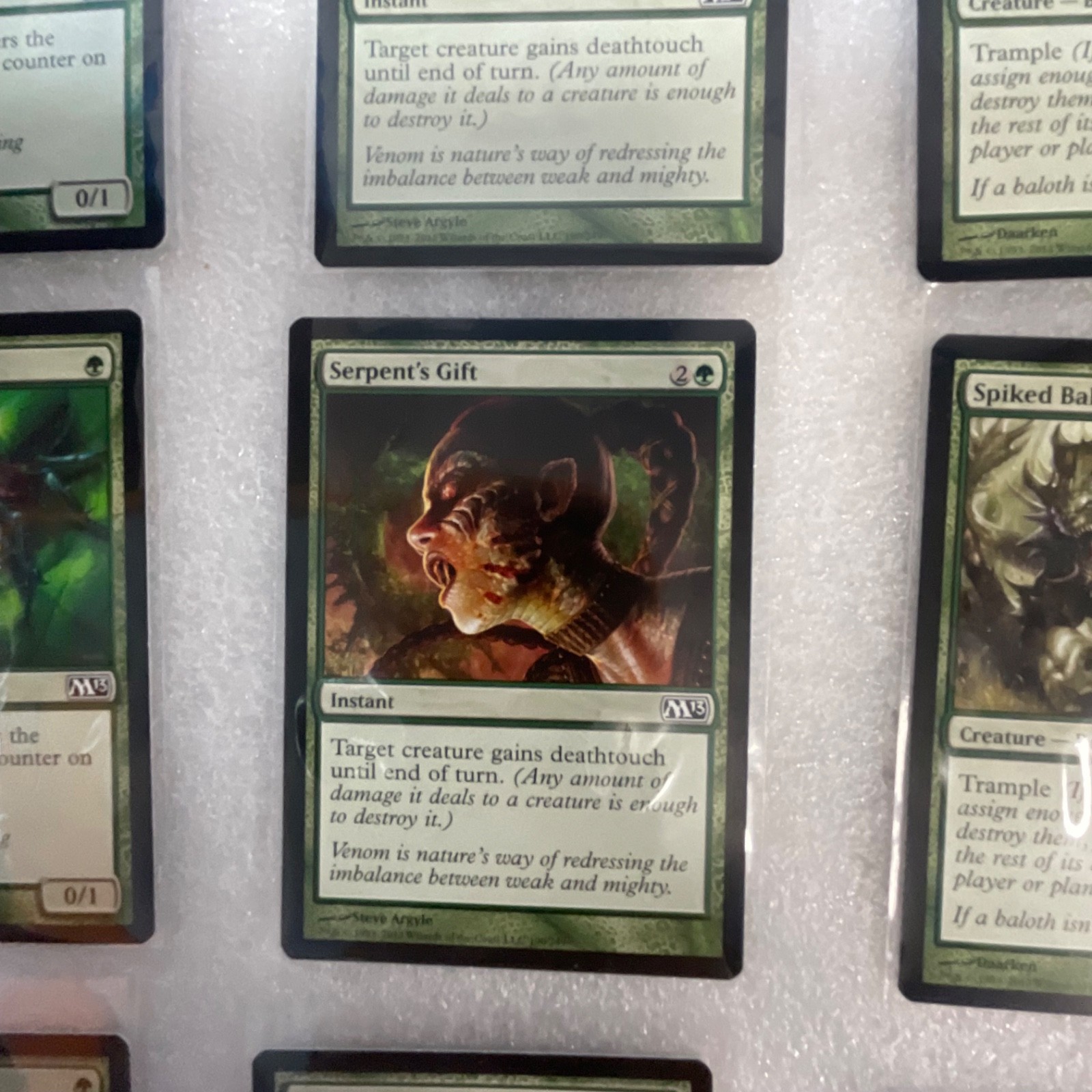 Magic the Gathering Lot of 20 Green M13 Timberpack Wolf Spiked Baloth - Image 7