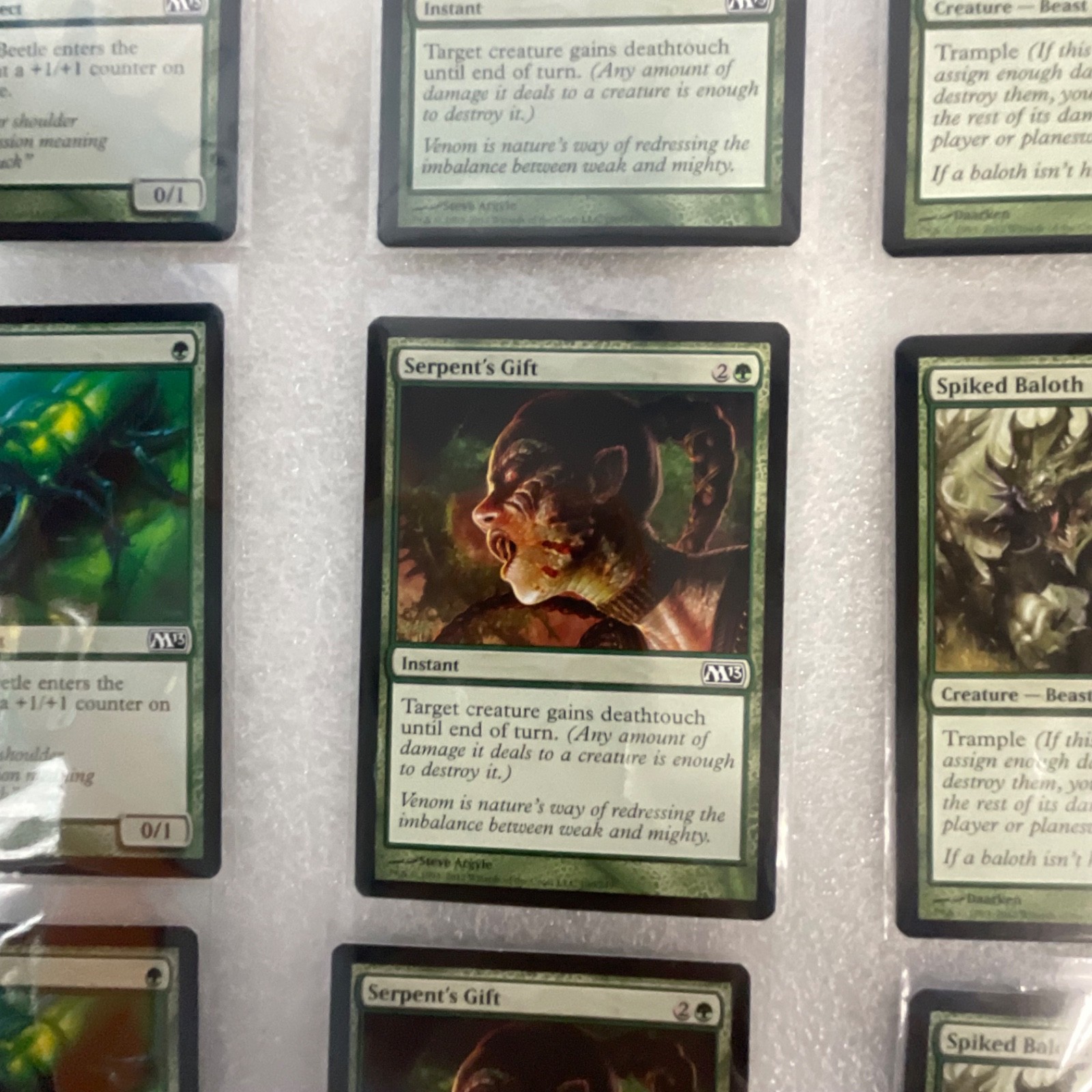Magic the Gathering Lot of 20 Green M13 Timberpack Wolf Spiked Baloth - Image 8