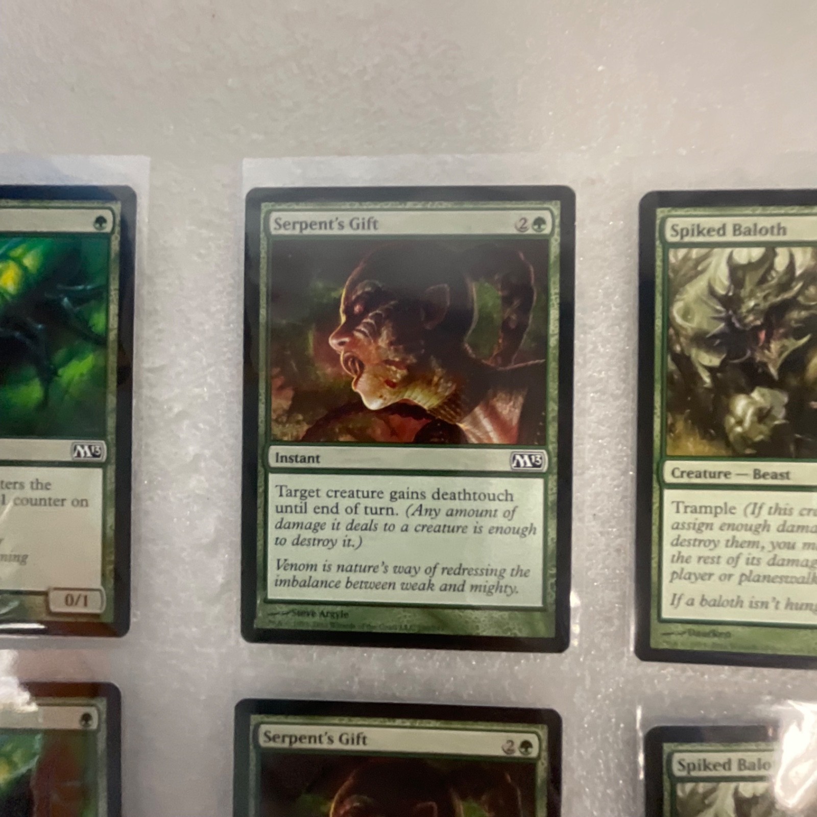 Magic the Gathering Lot of 20 Green M13 Timberpack Wolf Spiked Baloth - Image 9