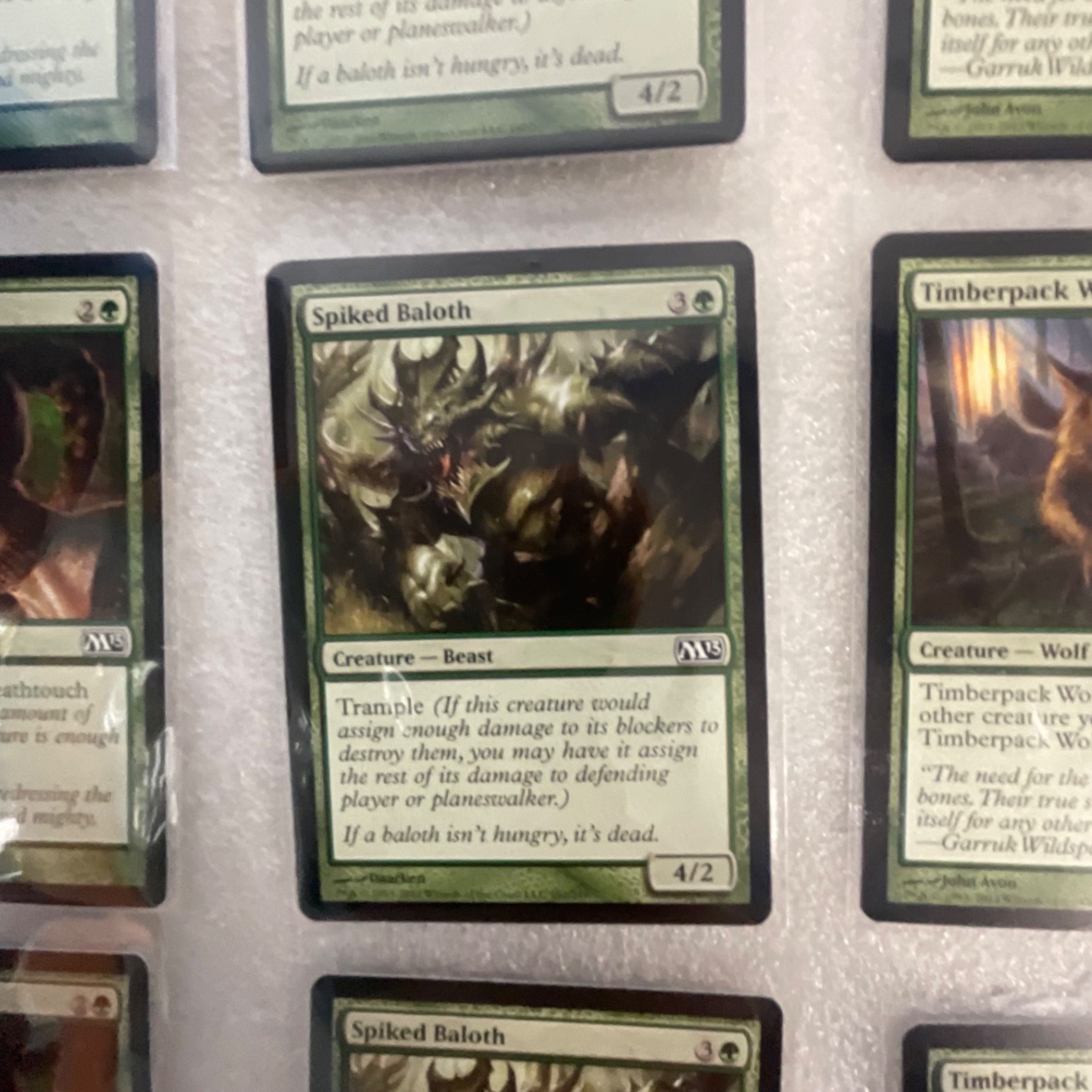 Magic the Gathering Lot of 20 Green M13 Timberpack Wolf Spiked Baloth - Image 11