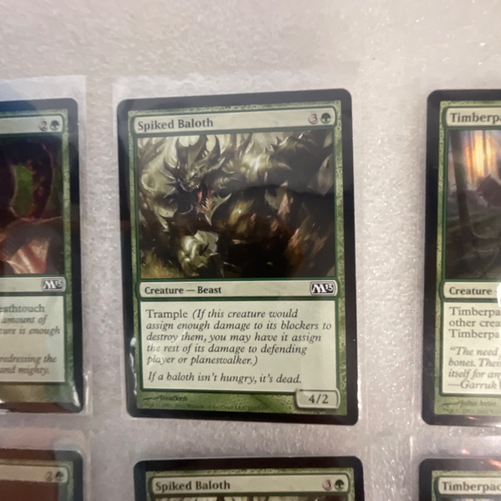 Magic the Gathering Lot of 20 Green M13 Timberpack Wolf Spiked Baloth - Image 10