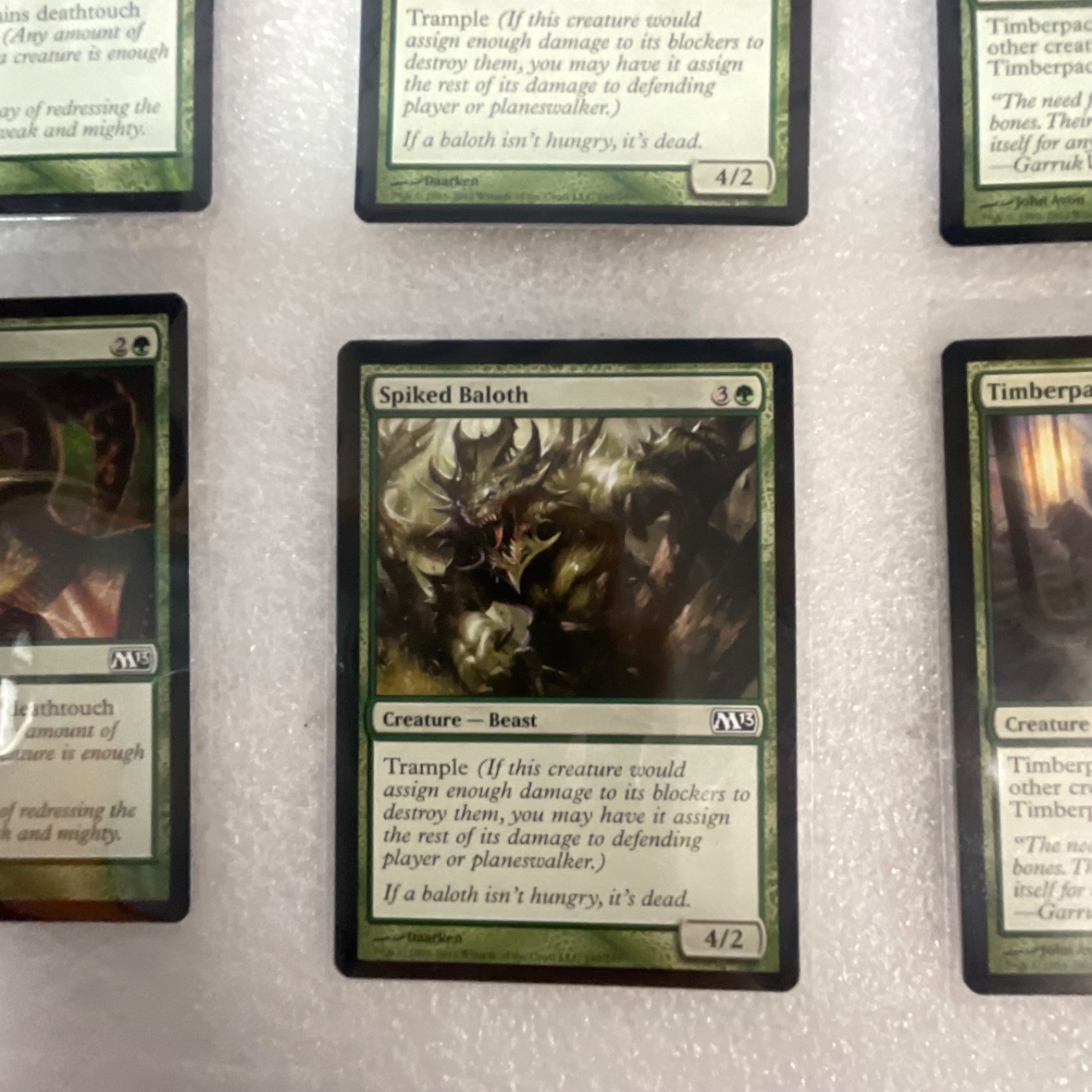 Magic the Gathering Lot of 20 Green M13 Timberpack Wolf Spiked Baloth - Image 13