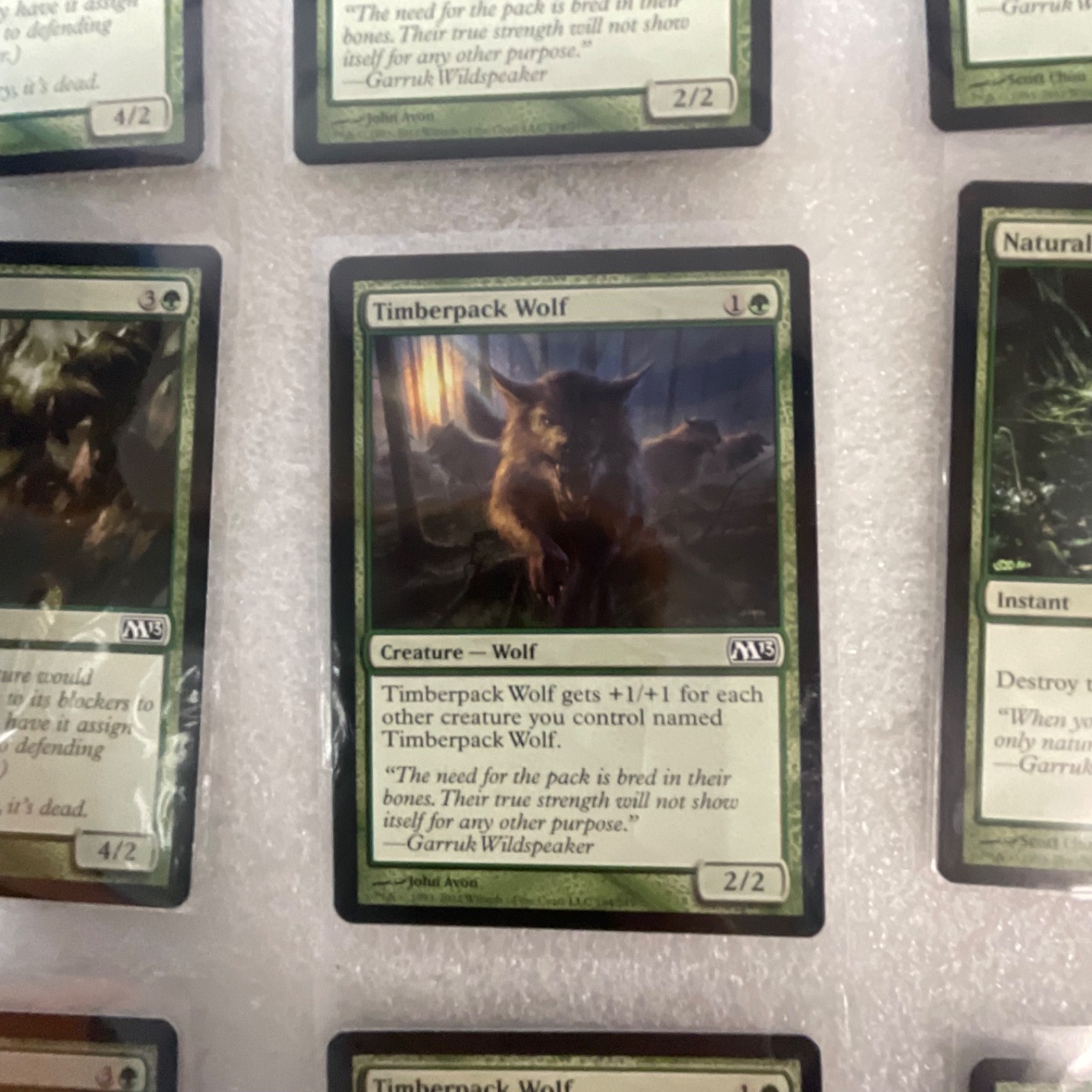 Magic the Gathering Lot of 20 Green M13 Timberpack Wolf Spiked Baloth - Image 15