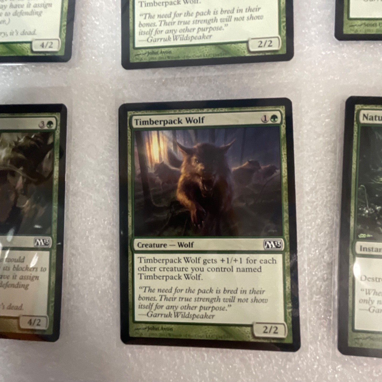 Magic the Gathering Lot of 20 Green M13 Timberpack Wolf Spiked Baloth - Image 14
