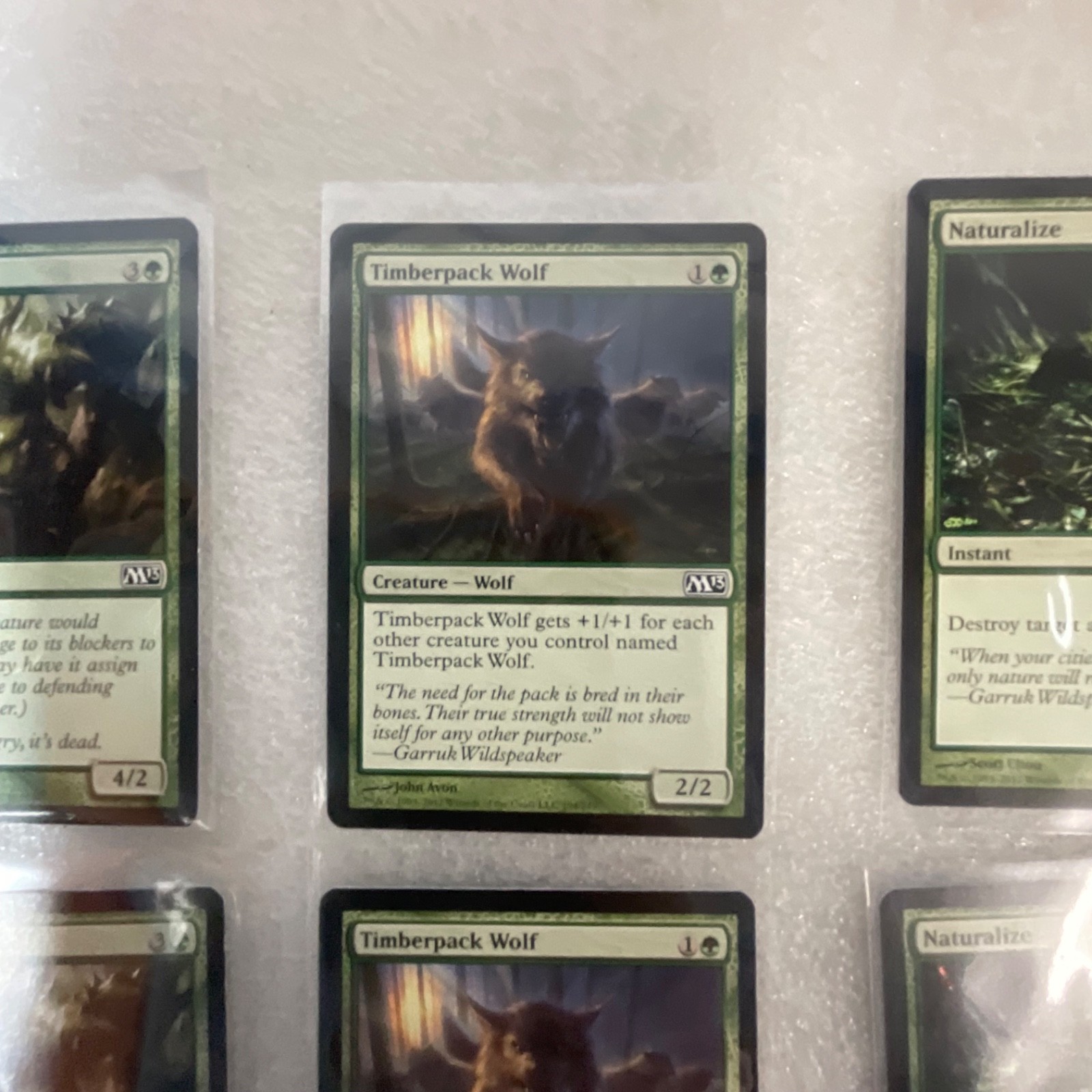 Magic the Gathering Lot of 20 Green M13 Timberpack Wolf Spiked Baloth - Image 17
