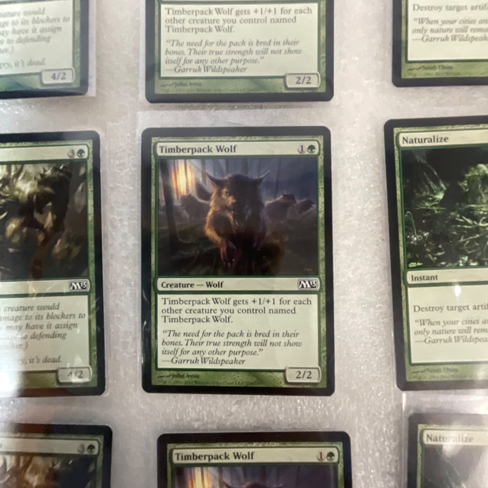 Magic the Gathering Lot of 20 Green M13 Timberpack Wolf Spiked Baloth - Image 16