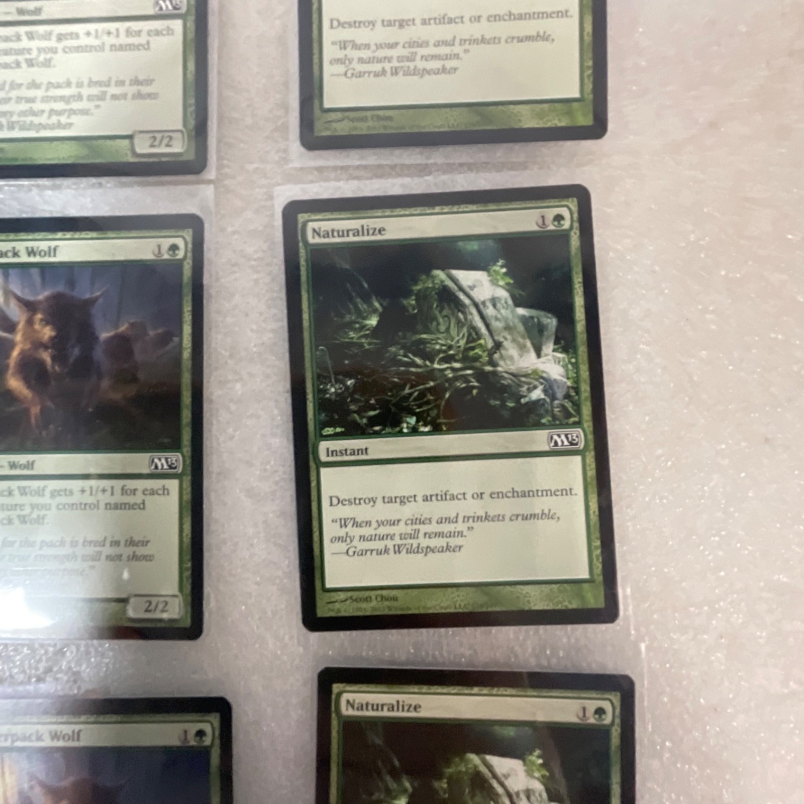 Magic the Gathering Lot of 20 Green M13 Timberpack Wolf Spiked Baloth - Image 19