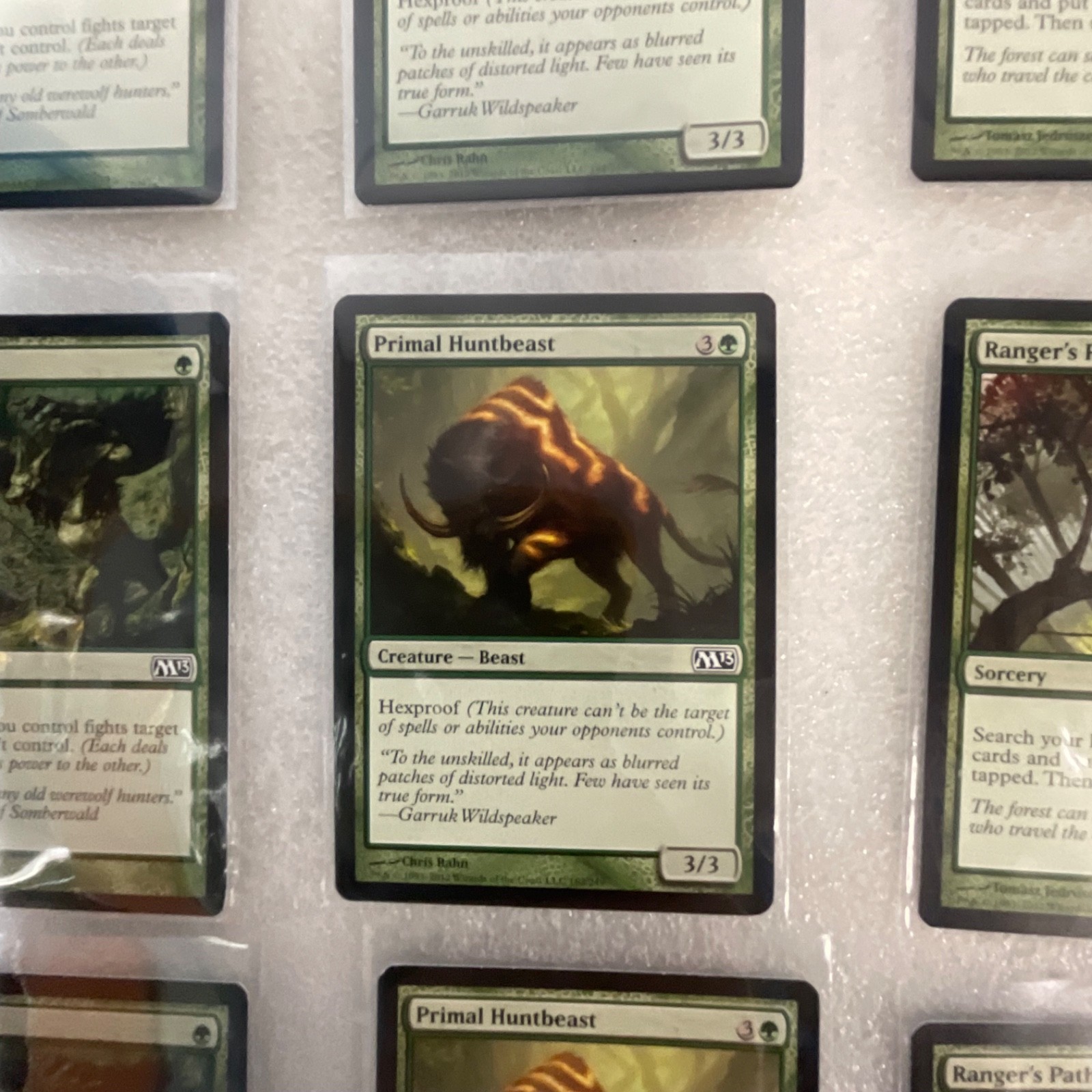 Magic the Gathering Lot of 20 Green M13 Cards Prey Upon Titanic Growth - Image 11