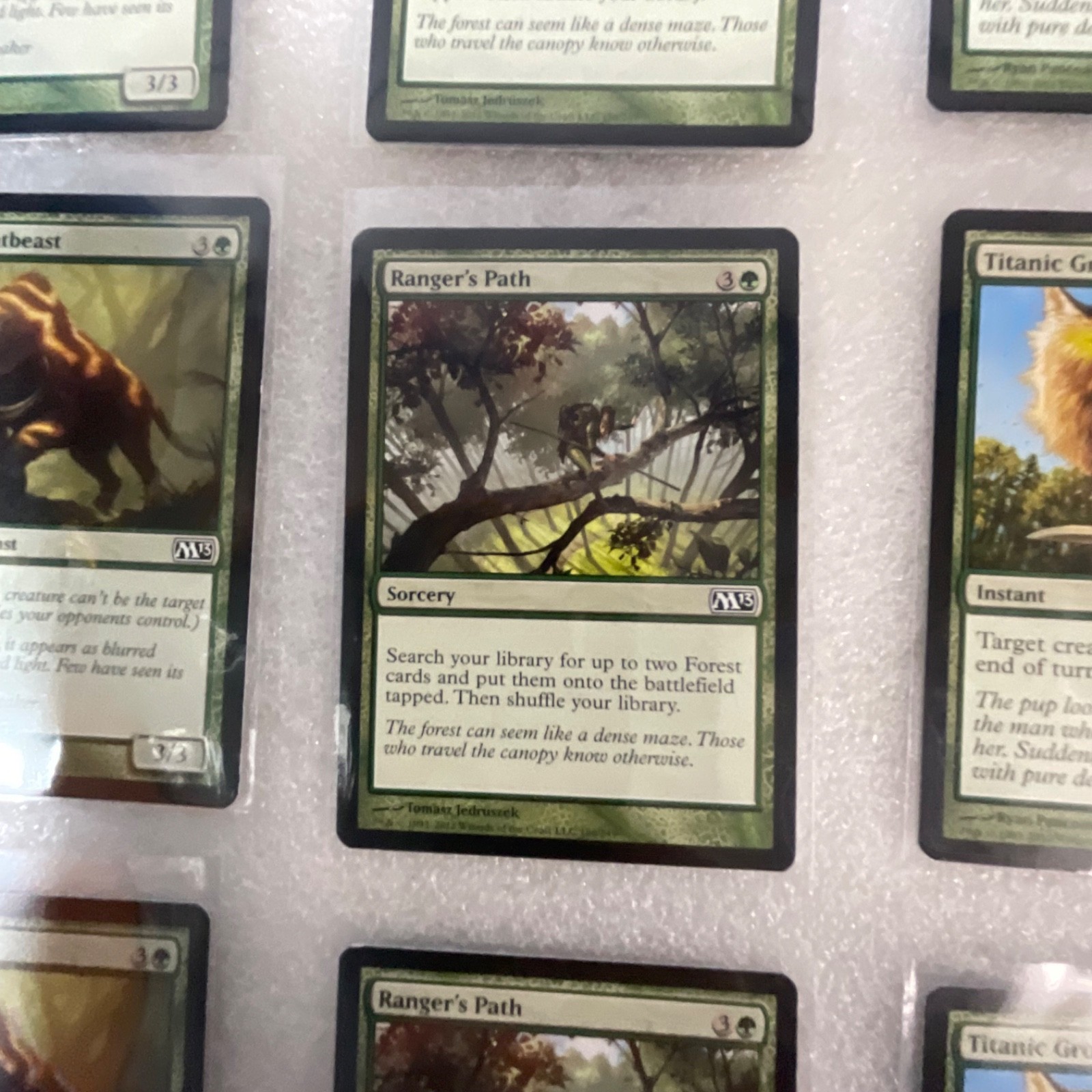 Magic the Gathering Lot of 20 Green M13 Cards Prey Upon Titanic Growth - Image 15