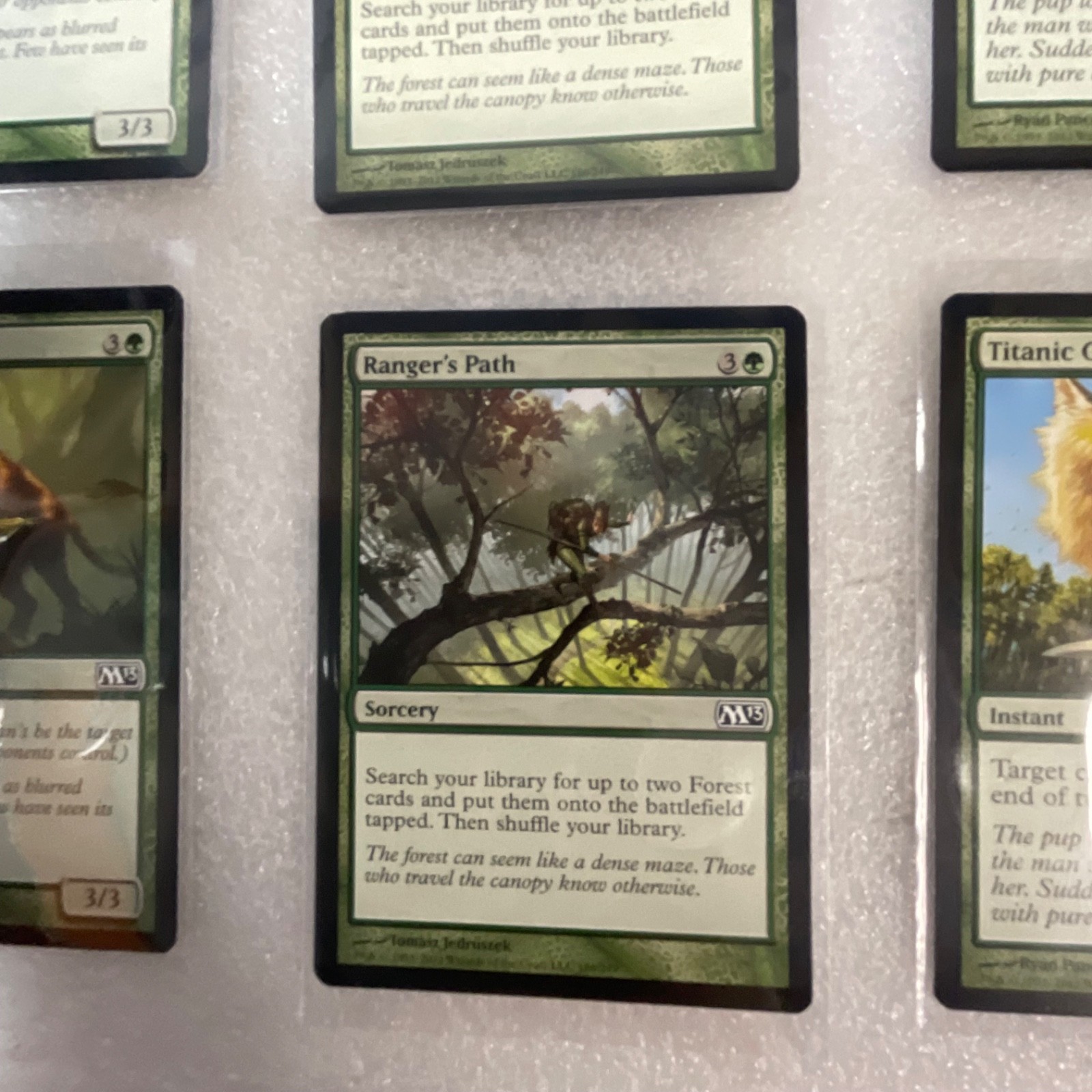 Magic the Gathering Lot of 20 Green M13 Cards Prey Upon Titanic Growth - Image 14