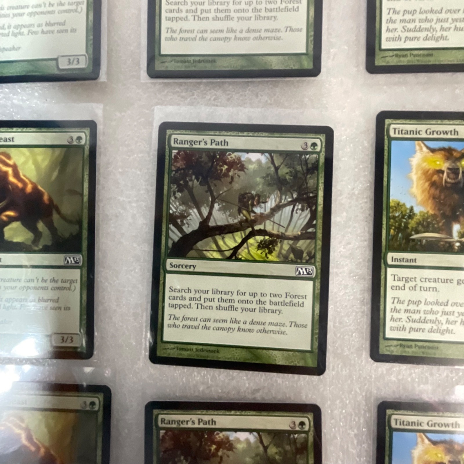 Magic the Gathering Lot of 20 Green M13 Cards Prey Upon Titanic Growth - Image 16