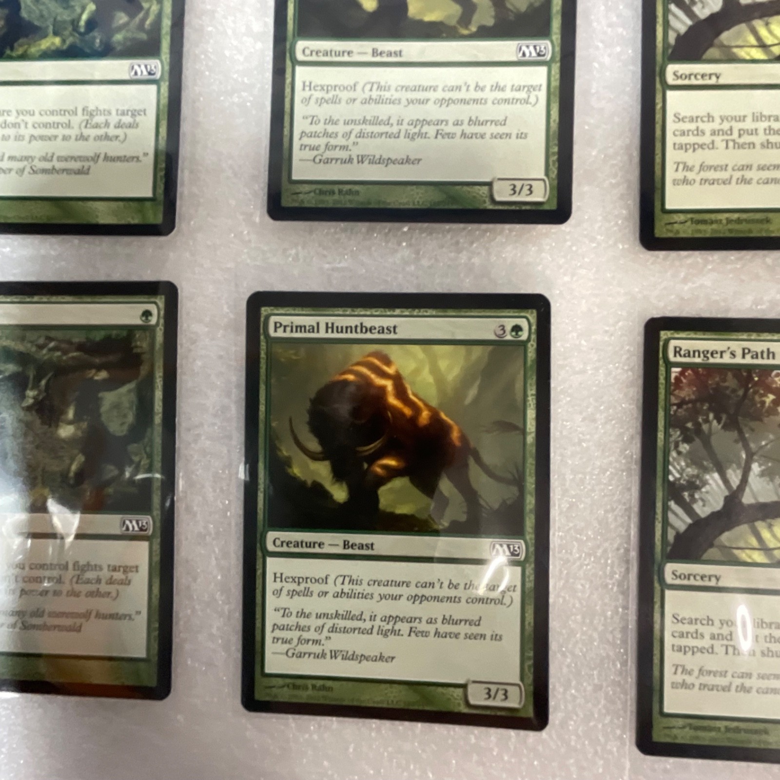 Magic the Gathering Lot of 20 Green M13 Cards Prey Upon Titanic Growth - Image 13
