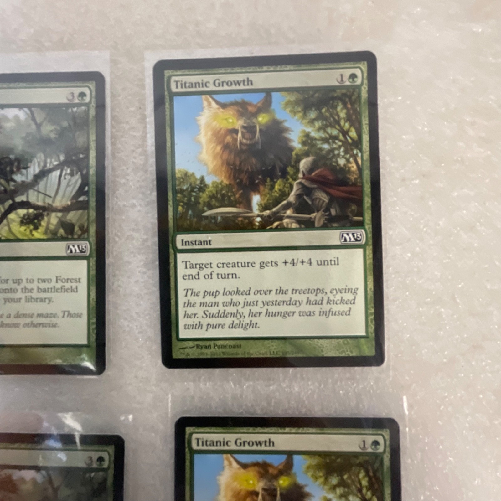 Magic the Gathering Lot of 20 Green M13 Cards Prey Upon Titanic Growth - Image 18