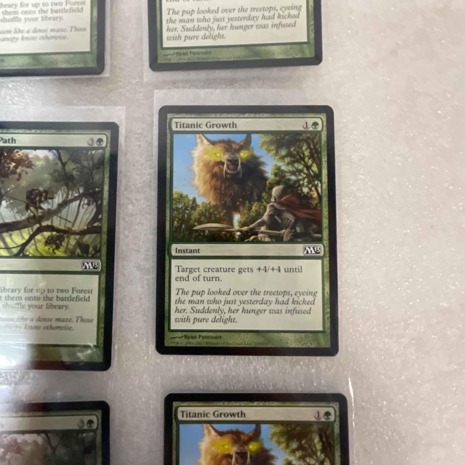 Magic the Gathering Lot of 20 Green M13 Cards Prey Upon Titanic Growth - Image 19