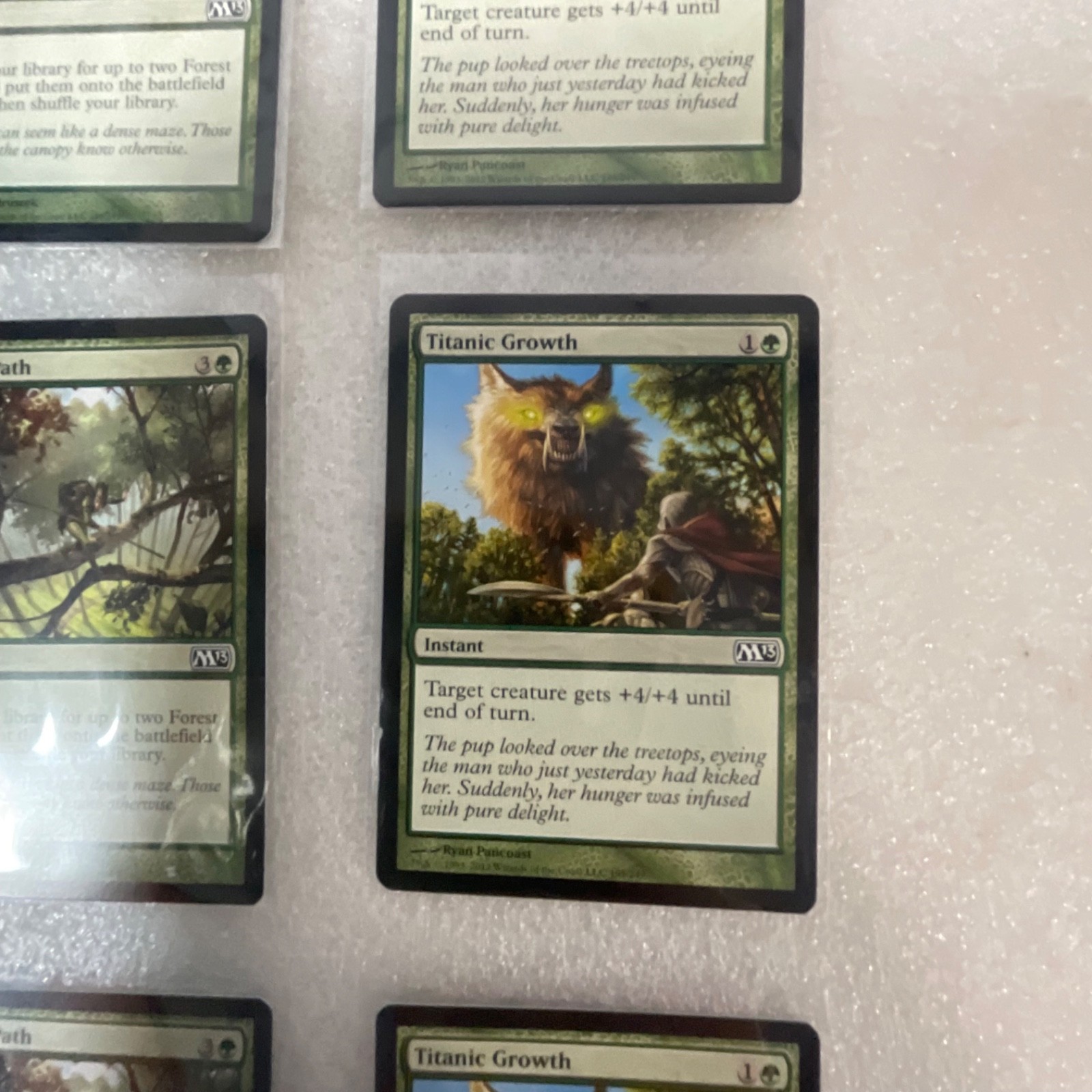 Magic the Gathering Lot of 20 Green M13 Cards Prey Upon Titanic Growth - Image 20