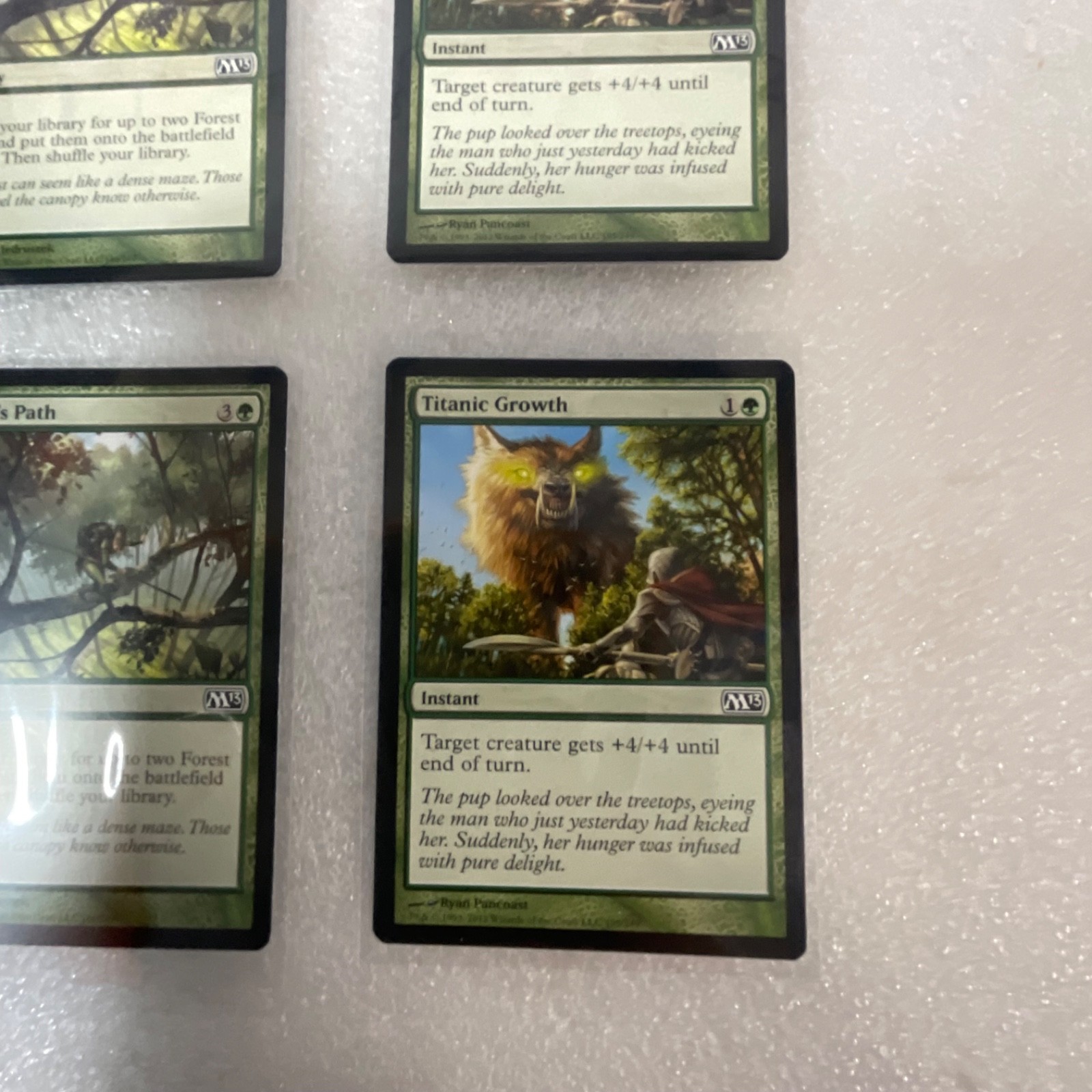 Magic the Gathering Lot of 20 Green M13 Cards Prey Upon Titanic Growth - Image 21