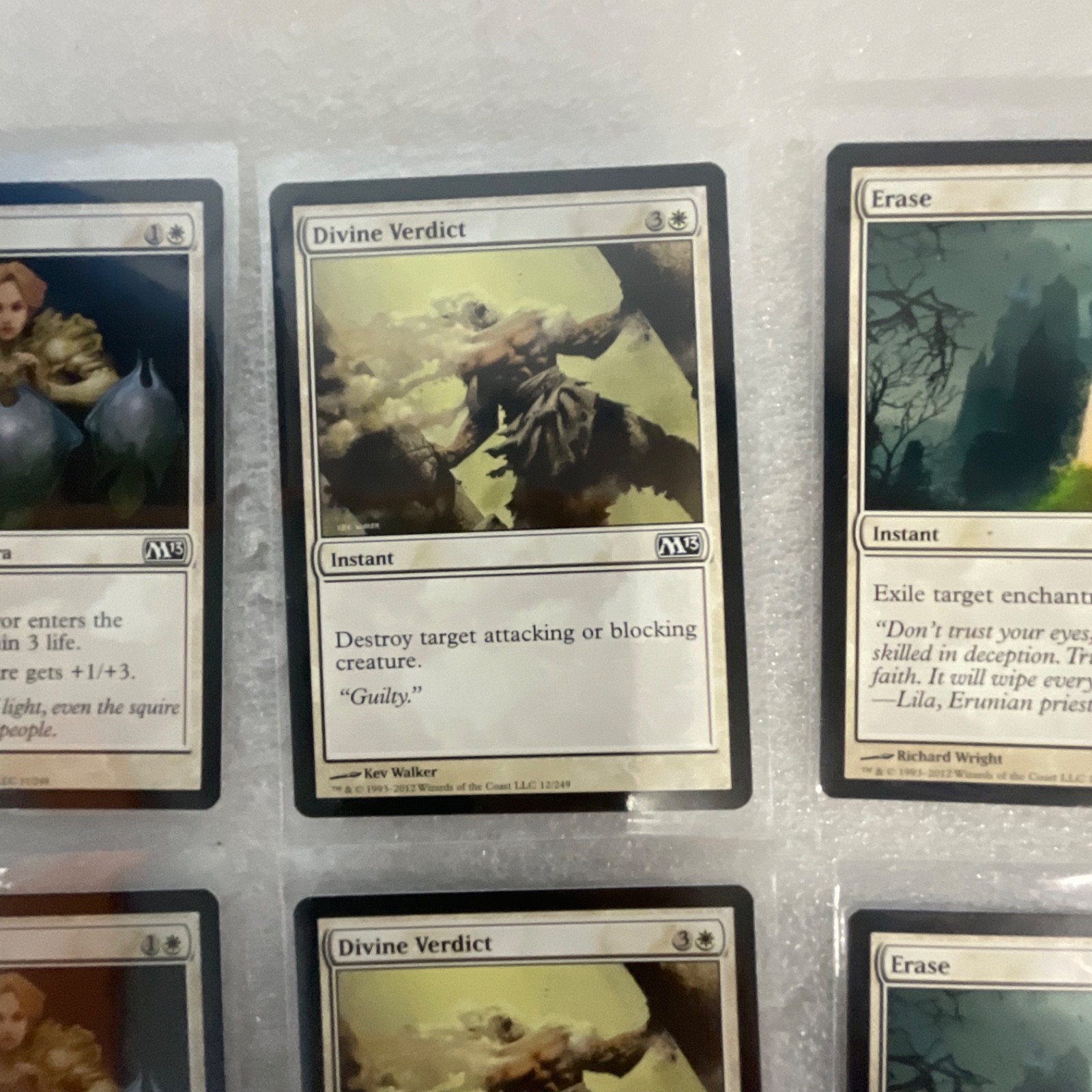 Magic the Gathering Lot of 20 White M13 Divine Verdict Erase - Image 9