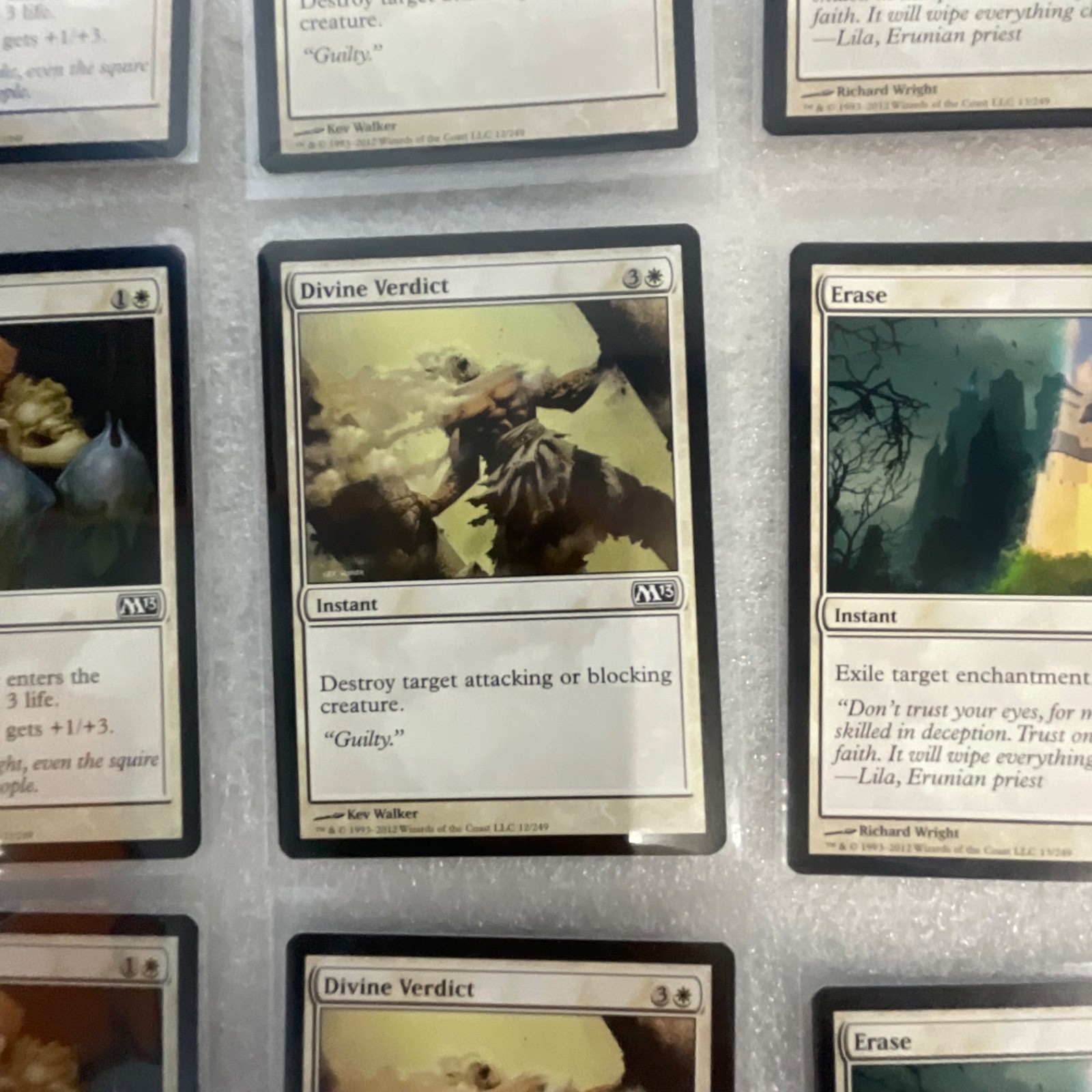 Magic the Gathering Lot of 20 White M13 Divine Verdict Erase - Image 8