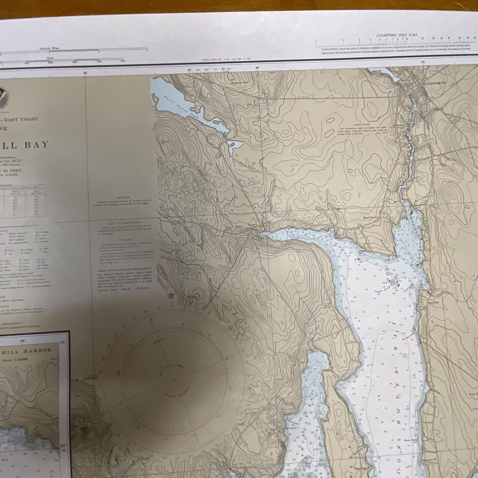 1985 NOAA Blue Hill Bay Maine Nautical Chart 44in x 33in Map 13316 - Image 4