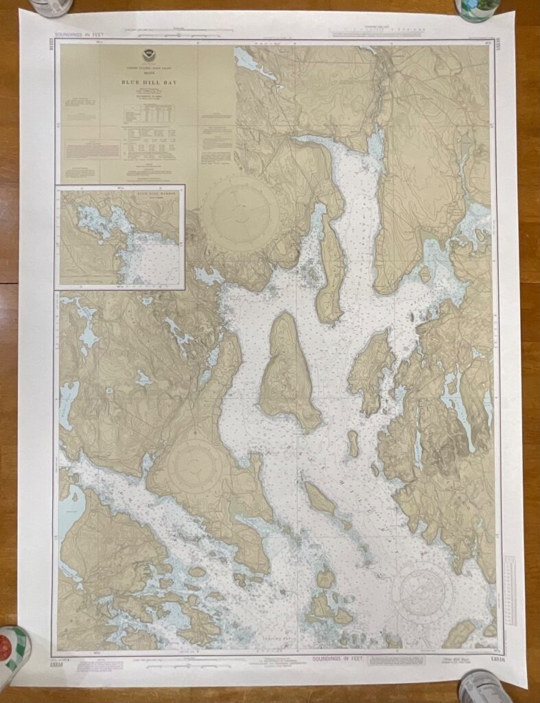 1985 NOAA Blue Hill Bay Maine Nautical Chart 44in x 33in Map 13316 - Image 1