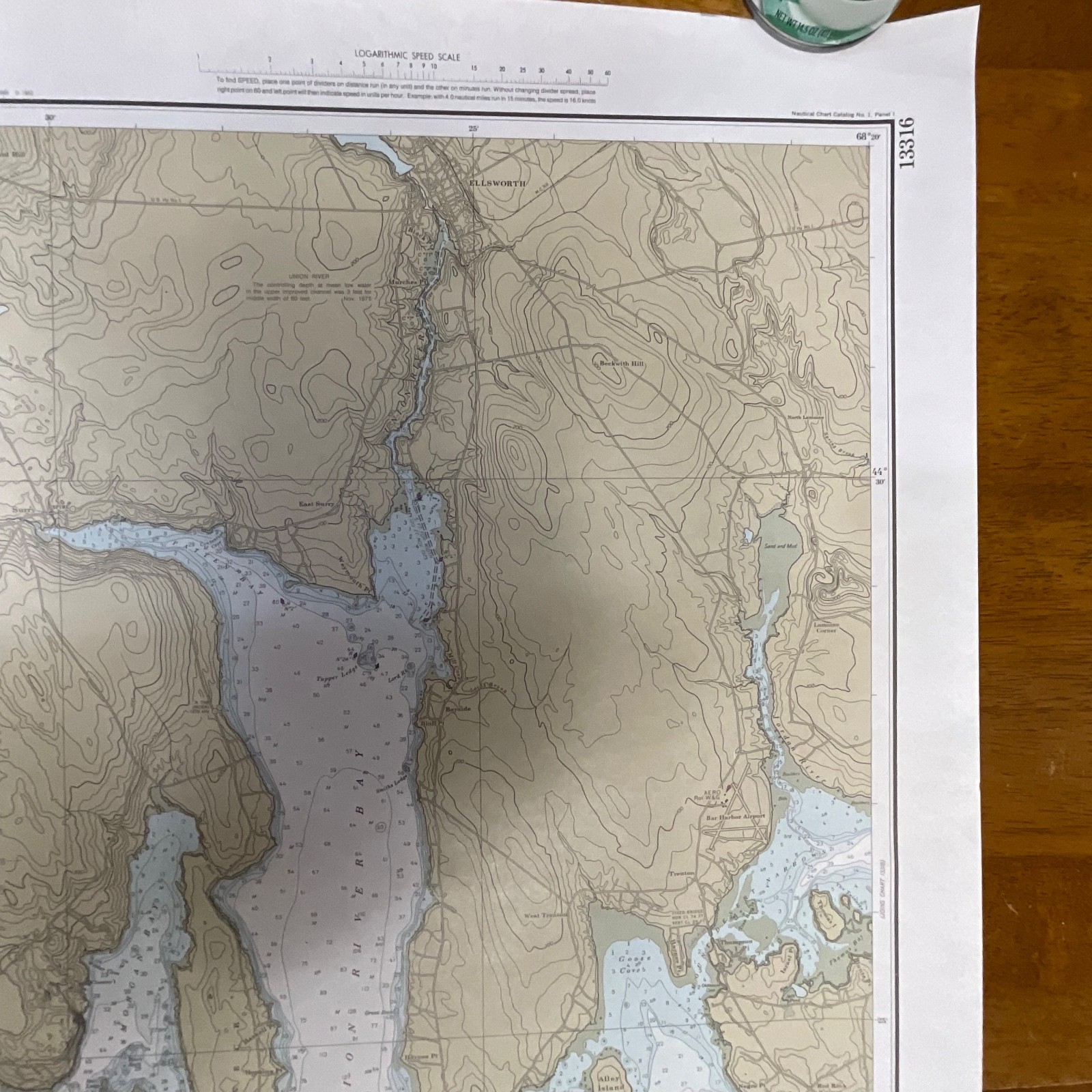 1985 NOAA Blue Hill Bay Maine Nautical Chart 44in x 33in Map 13316 - Image 5