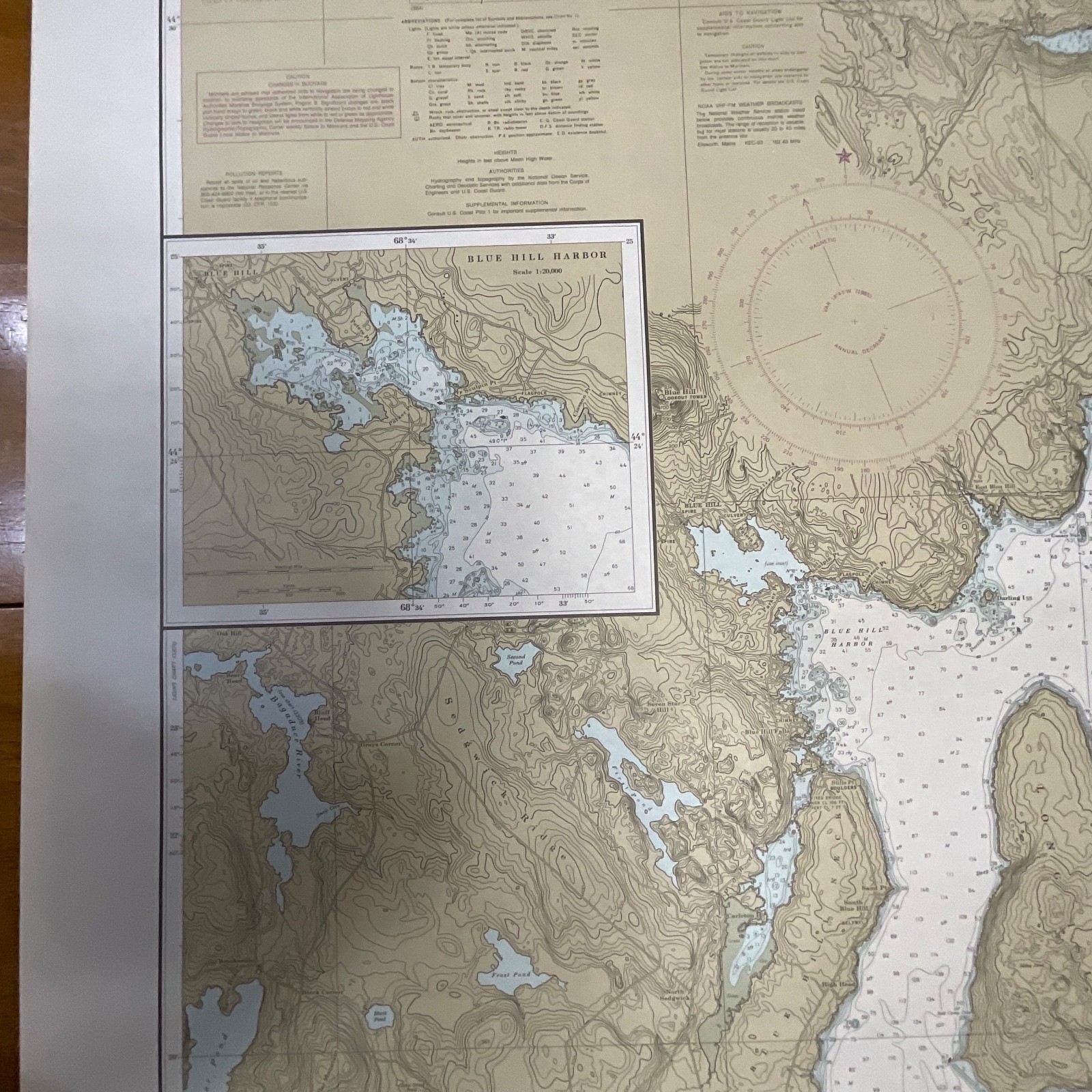 1985 NOAA Blue Hill Bay Maine Nautical Chart 44in x 33in Map 13316 - Image 8