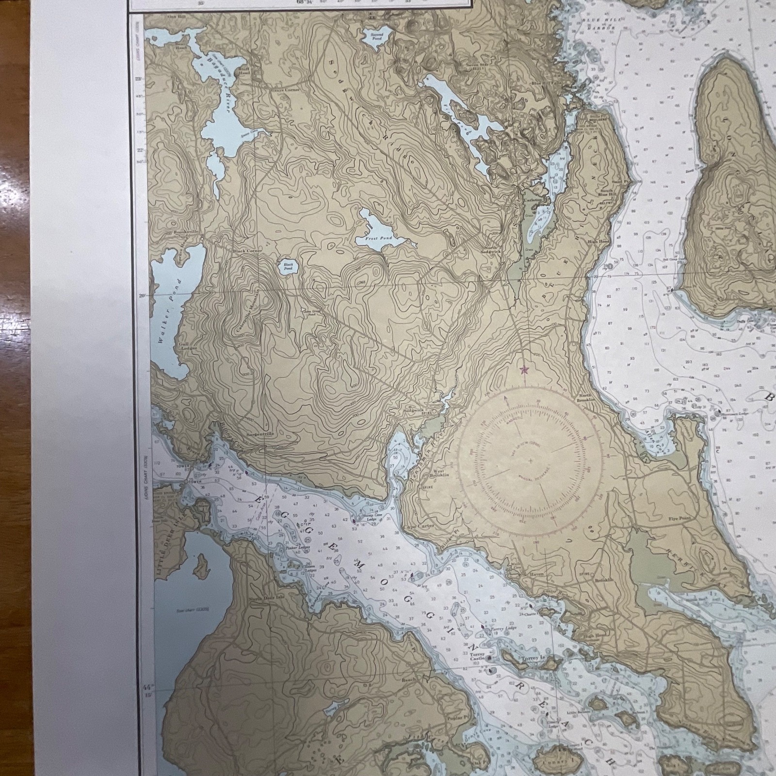 1985 NOAA Blue Hill Bay Maine Nautical Chart 44in x 33in Map 13316 - Image 9