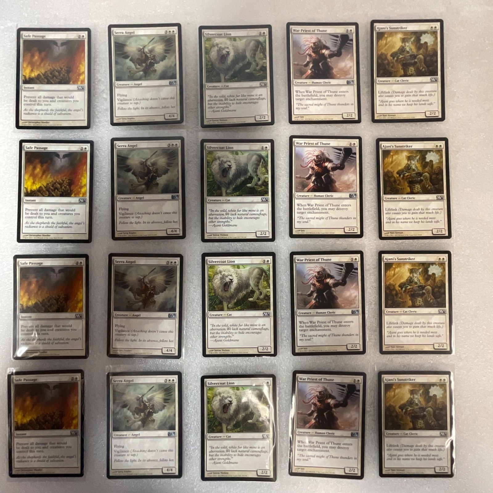 Magic the Gathering Lot of 20 White M13 Serra Angel Ajani’s Sunstriker - Image 1