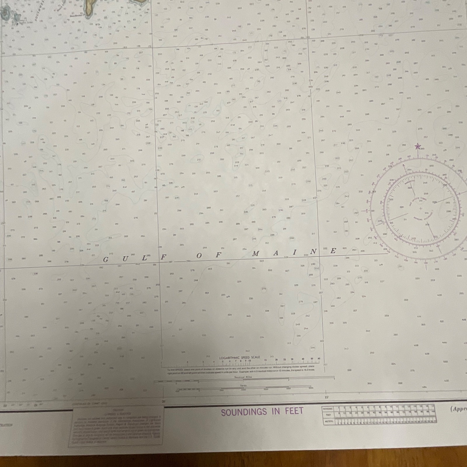 1984 NOAA Chart 13313 Approaches to Blue Hill Bay Maine 53in x 36in - Image 10