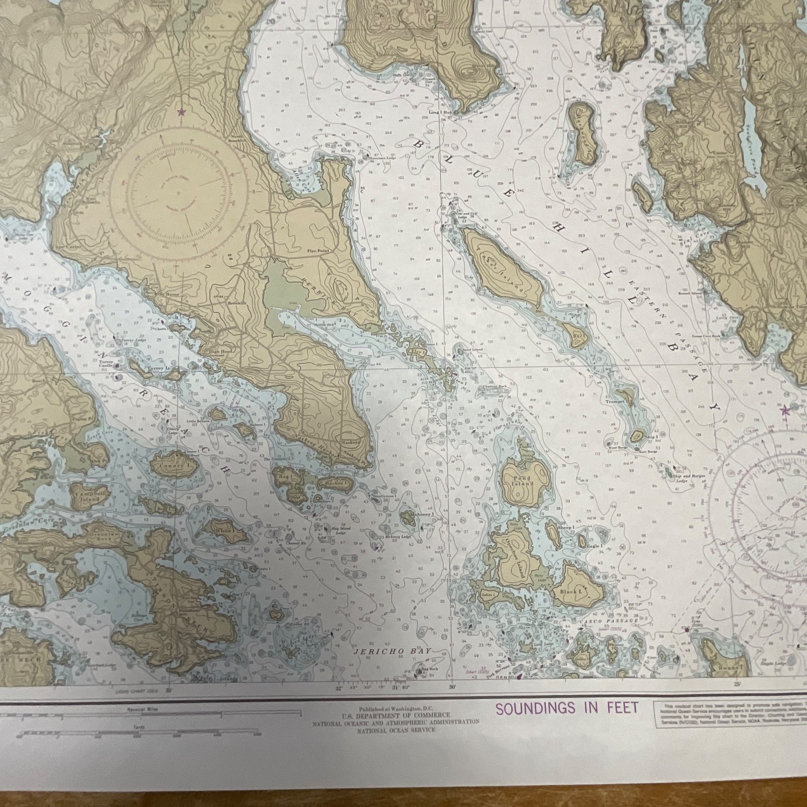 1985 NOAA Blue Hill Bay Maine Nautical Chart 44in x 33in Map 13316 - Image 13