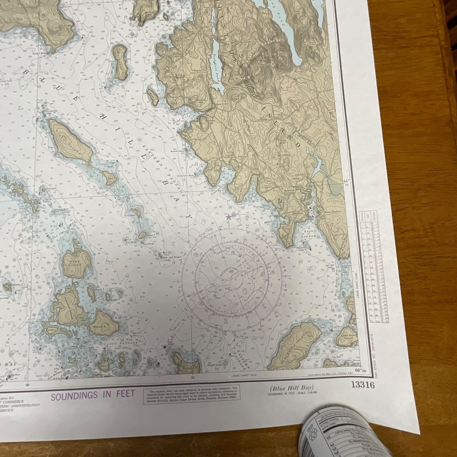 1985 NOAA Blue Hill Bay Maine Nautical Chart 44in x 33in Map 13316 - Image 12