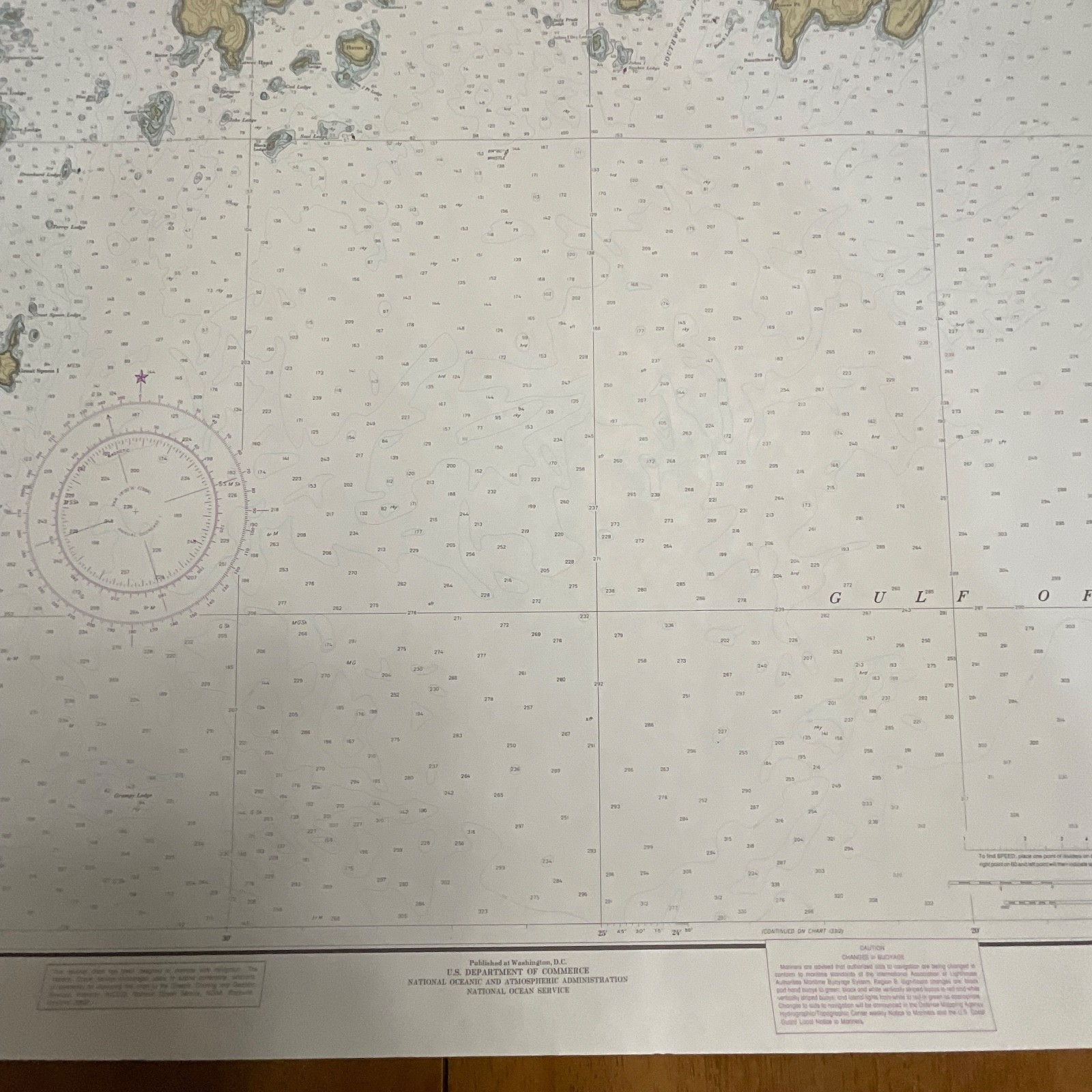 1984 NOAA Chart 13313 Approaches to Blue Hill Bay Maine 53in x 36in - Image 11