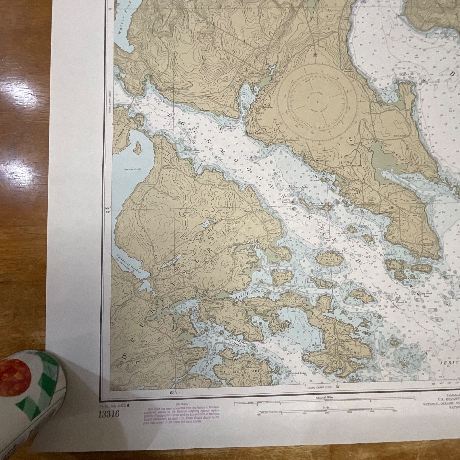 1985 NOAA Blue Hill Bay Maine Nautical Chart 44in x 33in Map 13316 - Image 14