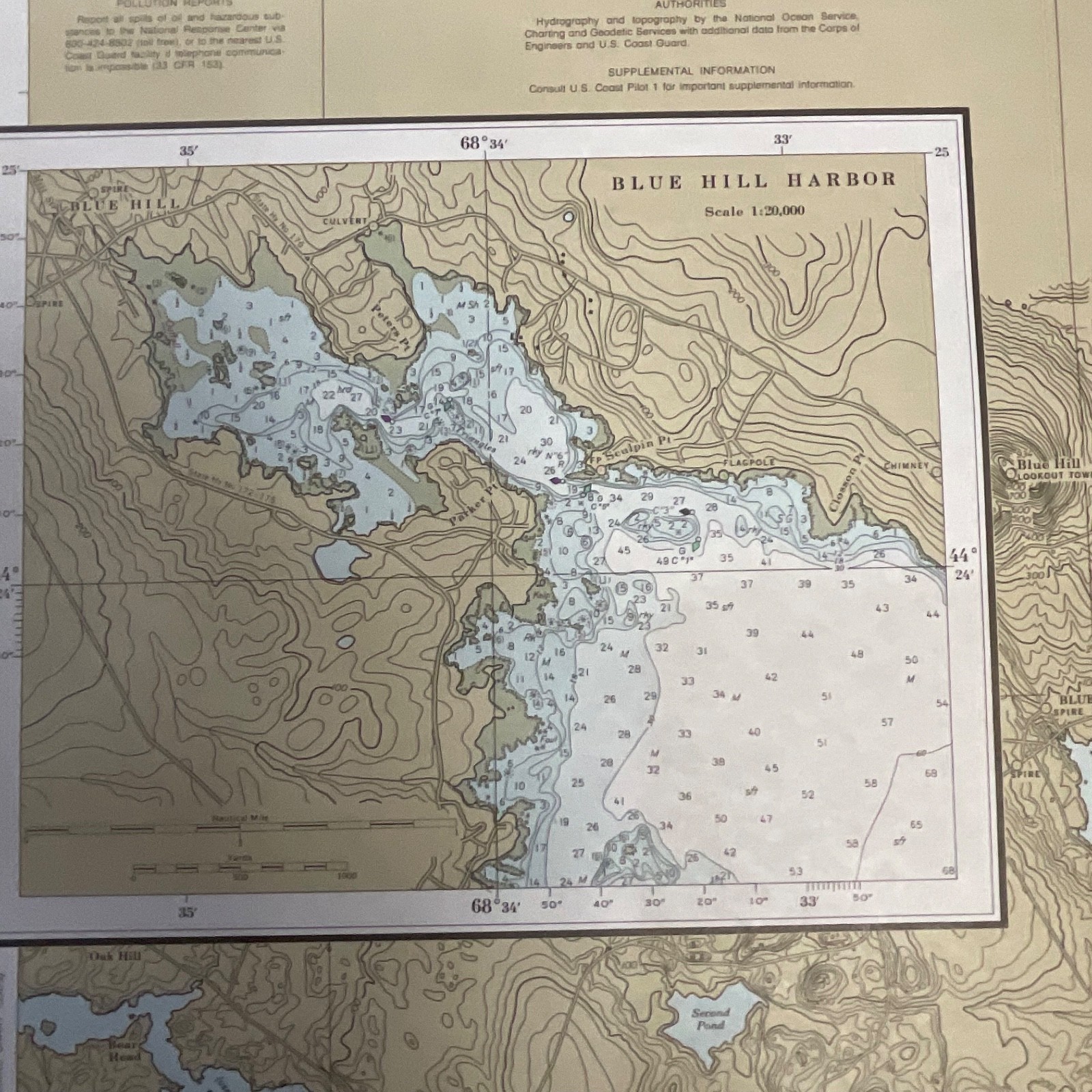 1985 NOAA Blue Hill Bay Maine Nautical Chart 44in x 33in Map 13316 - Image 16