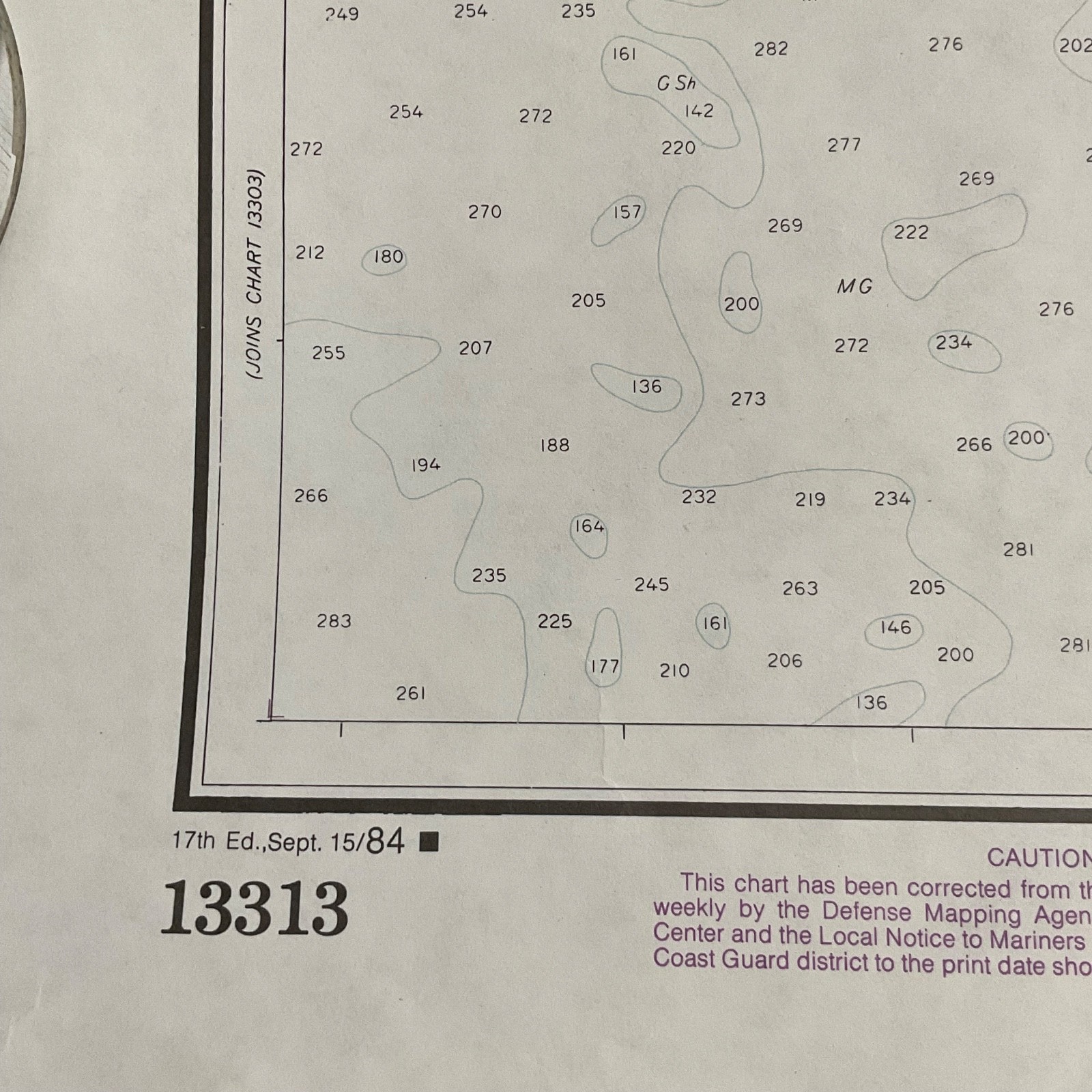1984 NOAA Chart 13313 Approaches to Blue Hill Bay Maine 53in x 36in - Image 14