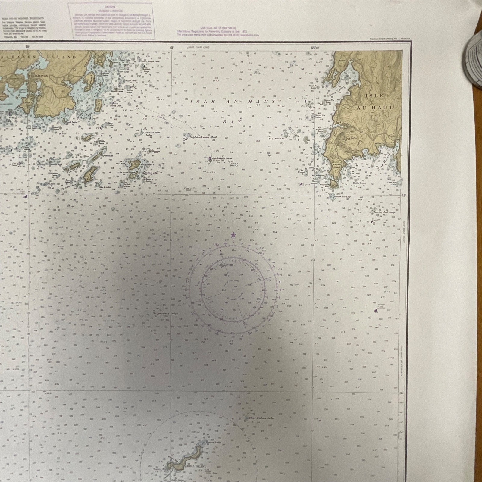 1983 NOAA Chart 13303 Maine Approaches to Penobscot Bay 36in x 48in - Image 4